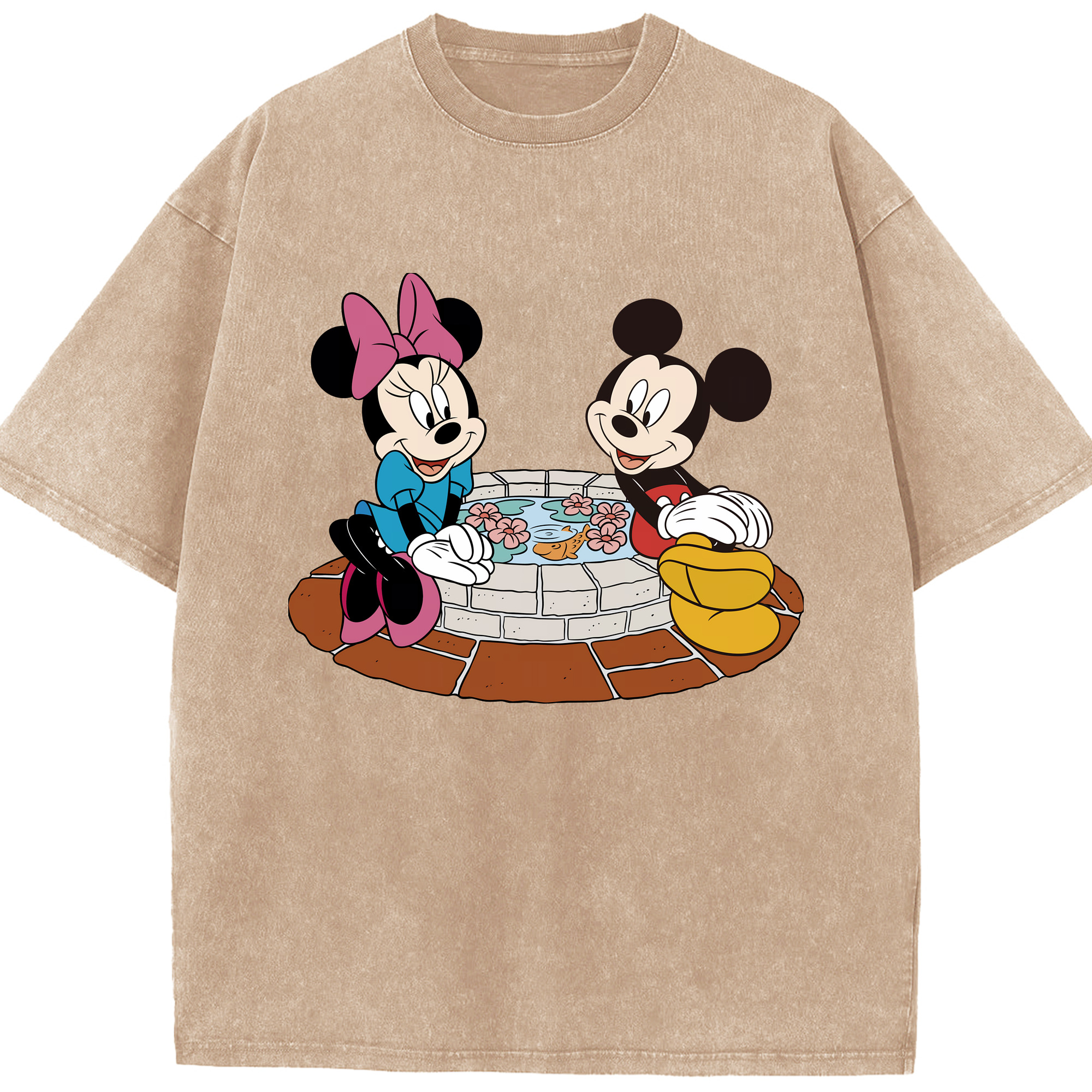 （画像用） ミッキーマウス Mickey Mouse 綿100% ヴィンテージ風 半袖Tシャツ（フロントプリント）