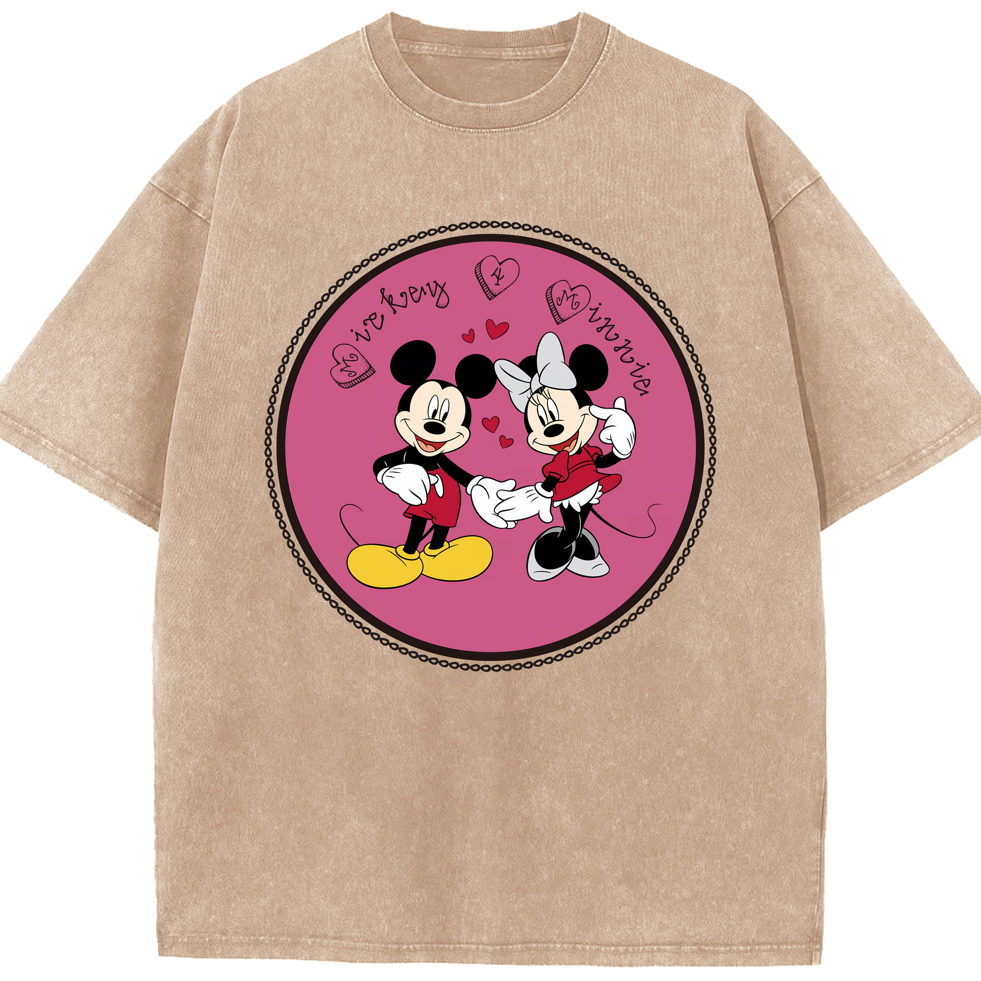 （画像用） ミッキーマウス Mickey Mouse 綿100% ヴィンテージ風 半袖Tシャツ（フロントプリント）