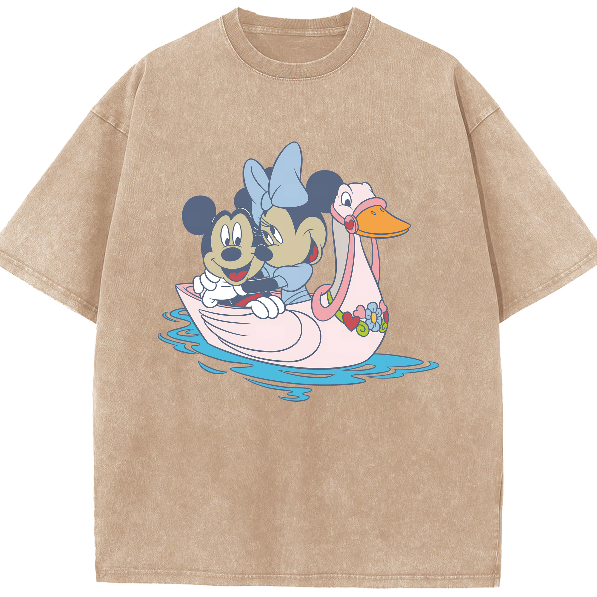 （画像用） ミッキーマウス Mickey Mouse 綿100% ヴィンテージ風 半袖Tシャツ（フロントプリント）