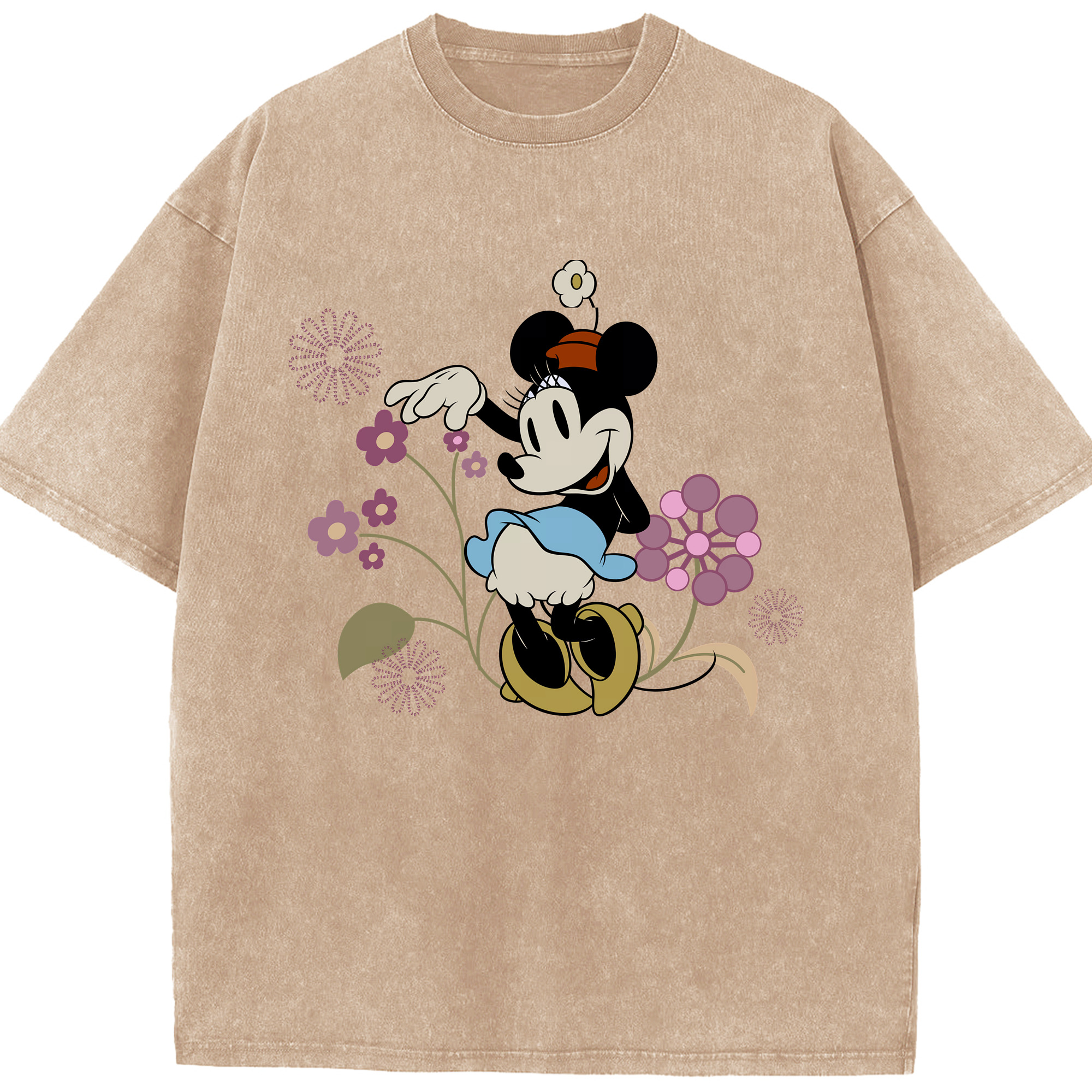 （画像用） ミッキーマウス Mickey Mouse 綿100% ヴィンテージ風 半袖Tシャツ（フロントプリント）