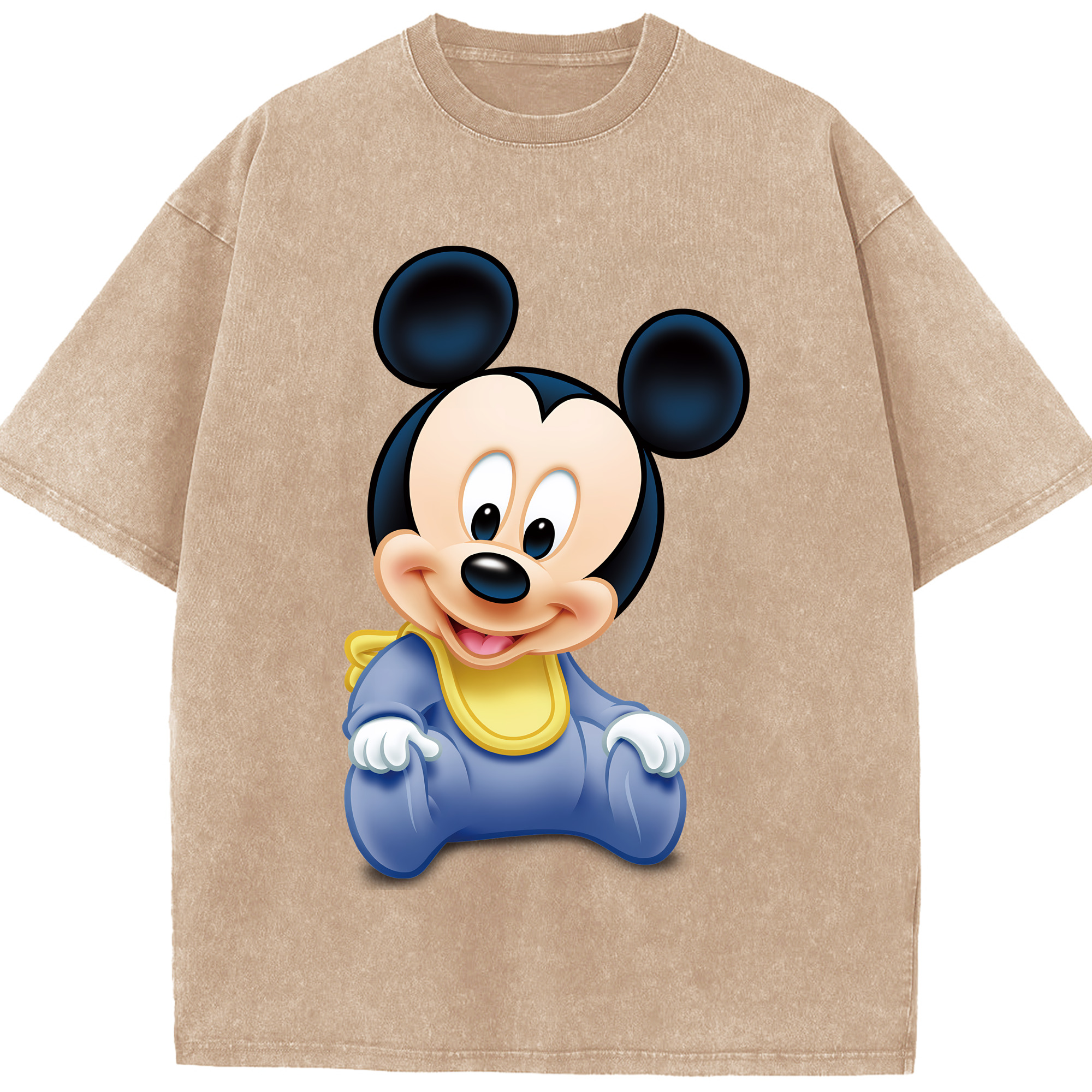 （画像用） ミッキーマウス Mickey Mouse 綿100% ヴィンテージ風 半袖Tシャツ（フロントプリント）
