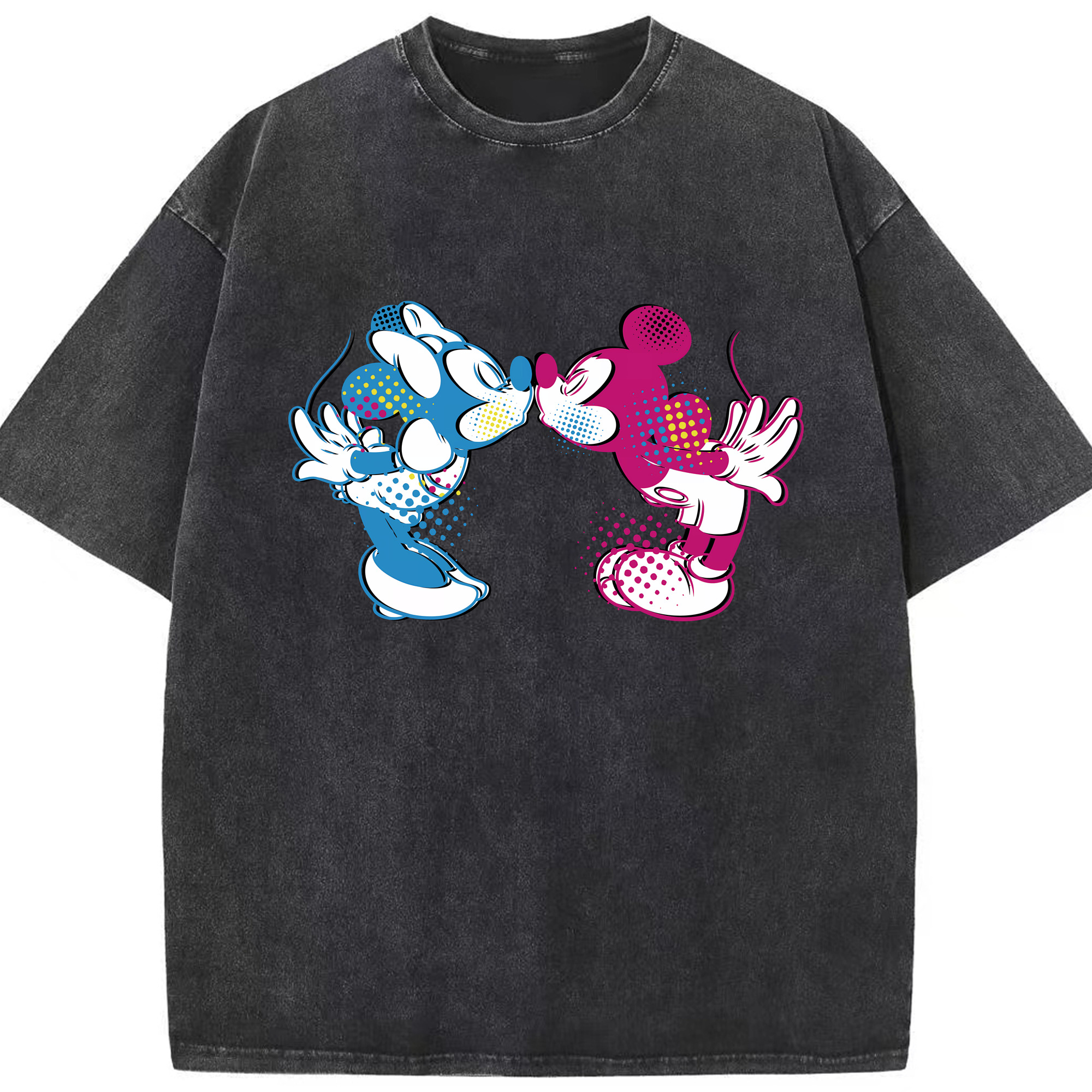 （画像用） ミッキーマウス Mickey Mouse 綿100% ヴィンテージ風 半袖Tシャツ（フロントプリント）