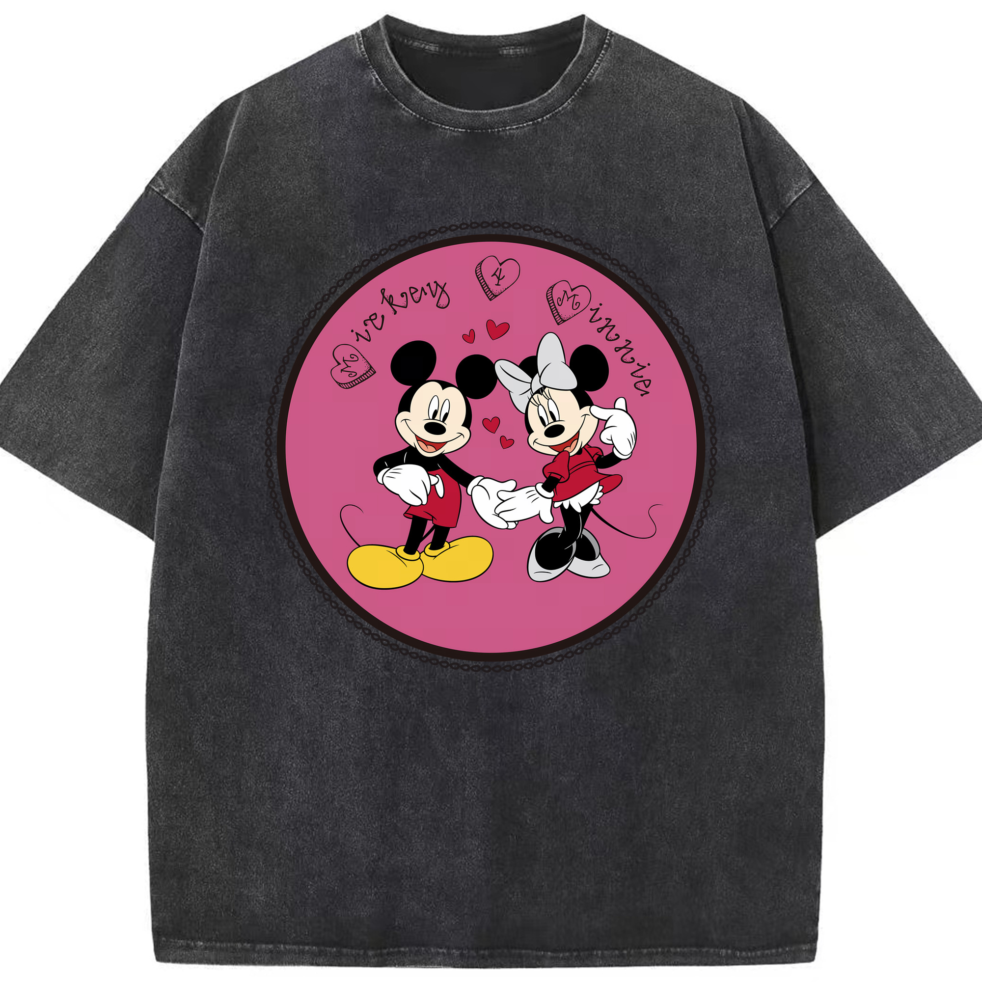（画像用） ミッキーマウス Mickey Mouse 綿100% ヴィンテージ風 半袖Tシャツ（フロントプリント）