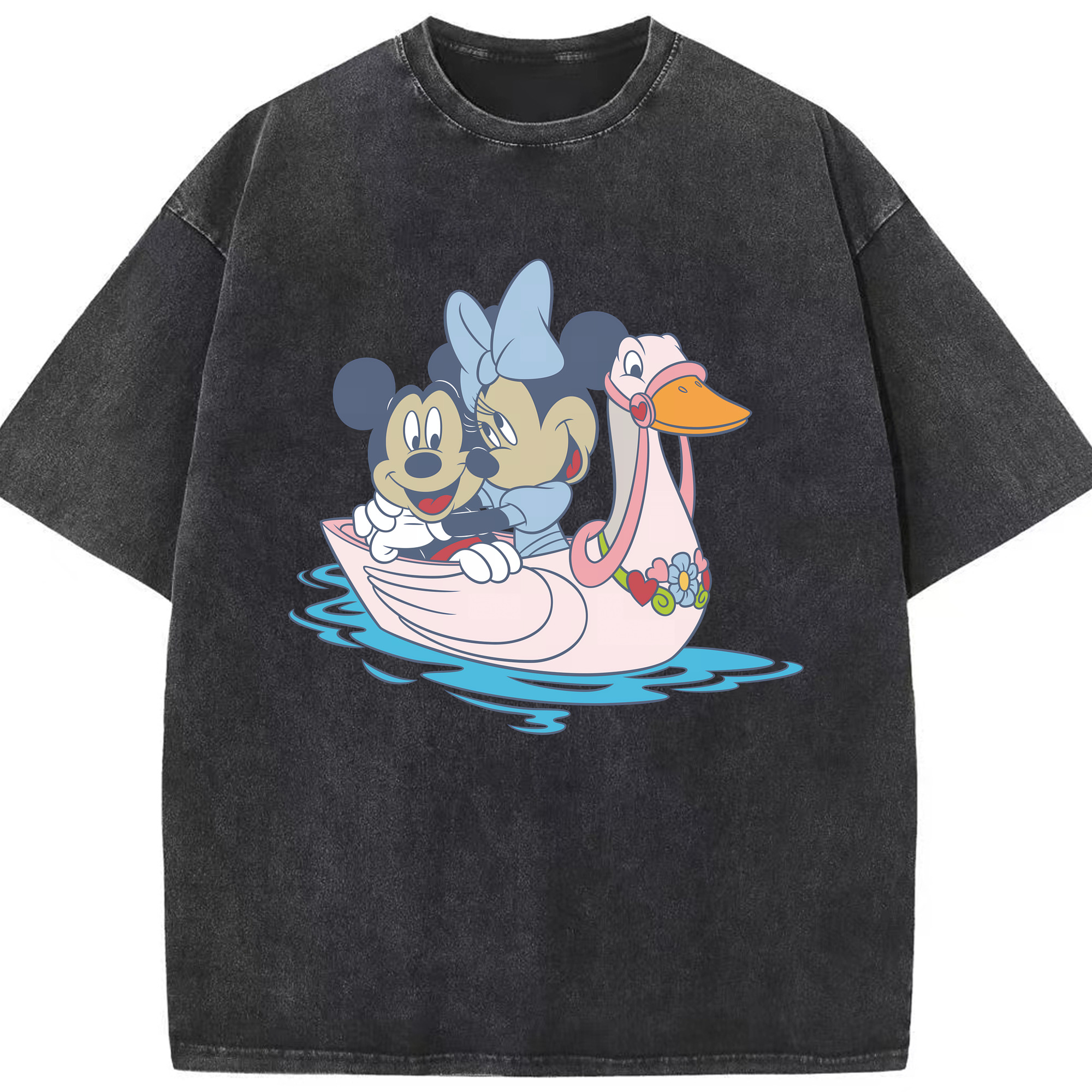 （画像用） ミッキーマウス Mickey Mouse 綿100% ヴィンテージ風 半袖Tシャツ（フロントプリント）