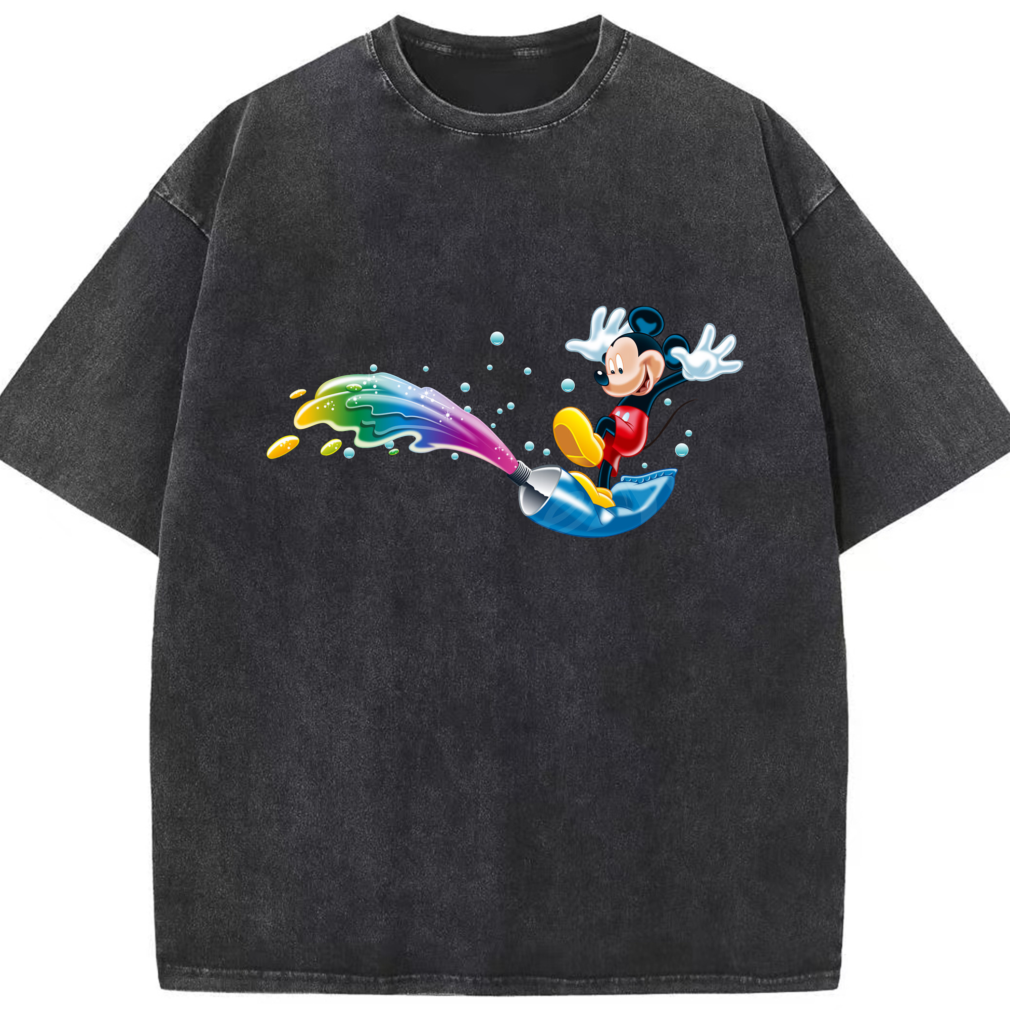 （画像用） ミッキーマウス Mickey Mouse 綿100% ヴィンテージ風 半袖Tシャツ（フロントプリント）