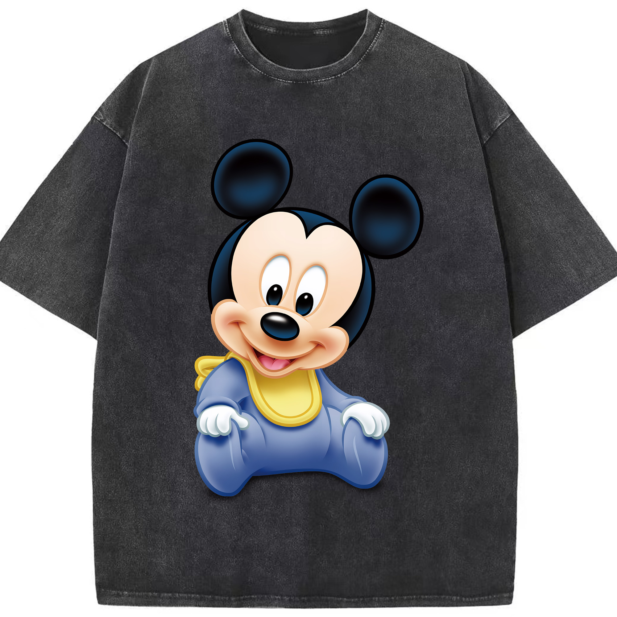 （画像用） ミッキーマウス Mickey Mouse 綿100% ヴィンテージ風 半袖Tシャツ（フロントプリント）