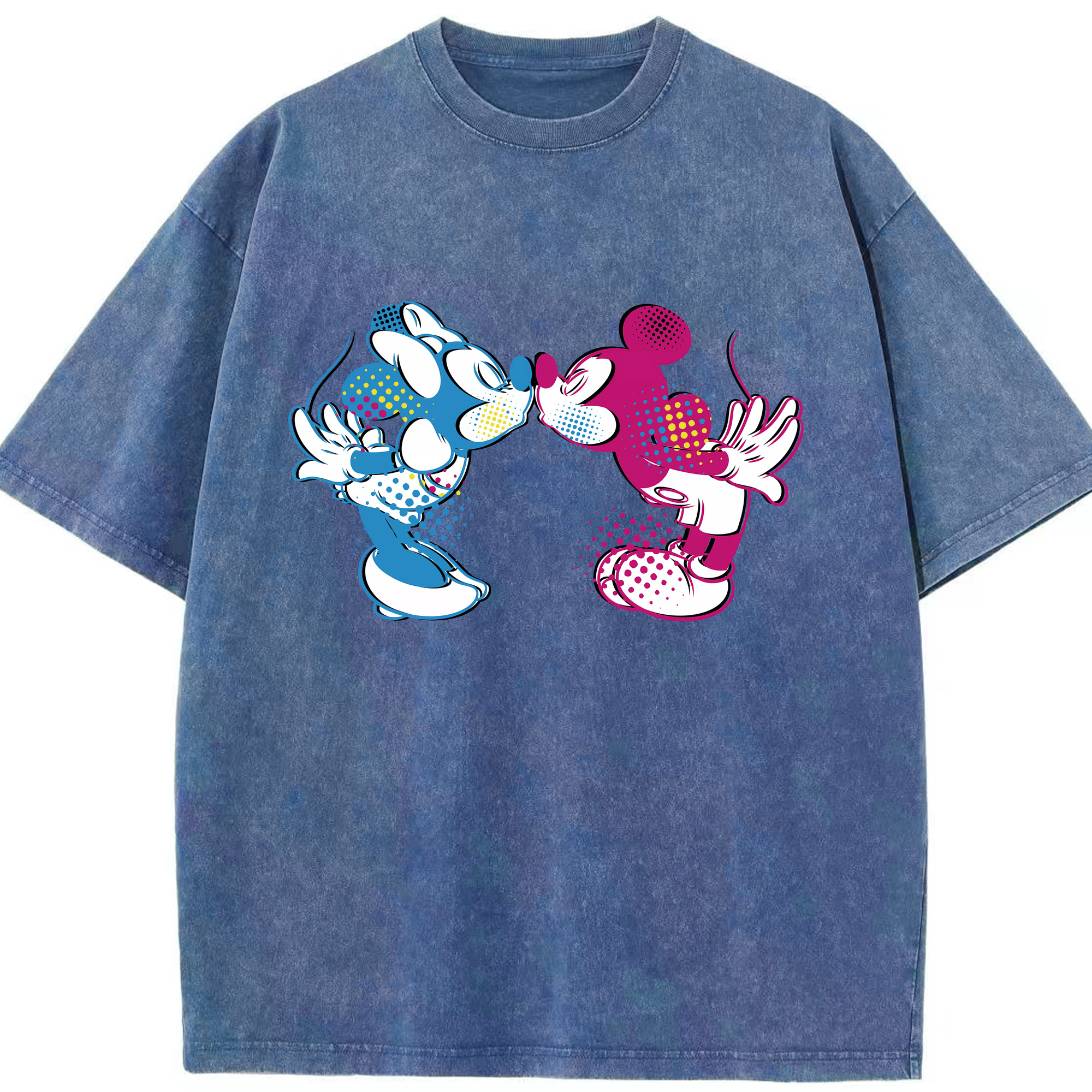 （画像用） ミッキーマウス Mickey Mouse 綿100% ヴィンテージ風 半袖Tシャツ（フロントプリント）
