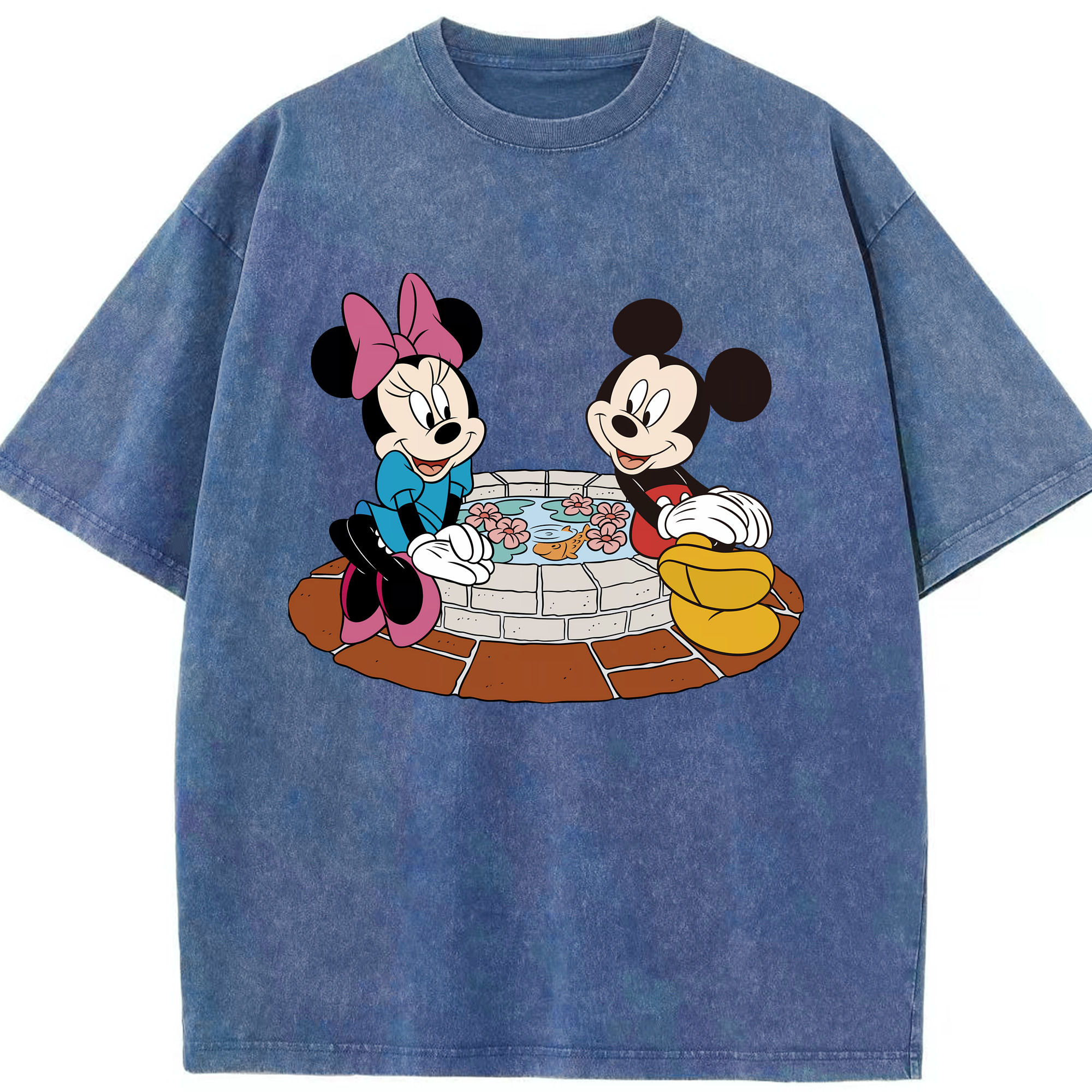 （画像用） ミッキーマウス Mickey Mouse 綿100% ヴィンテージ風 半袖Tシャツ（フロントプリント）
