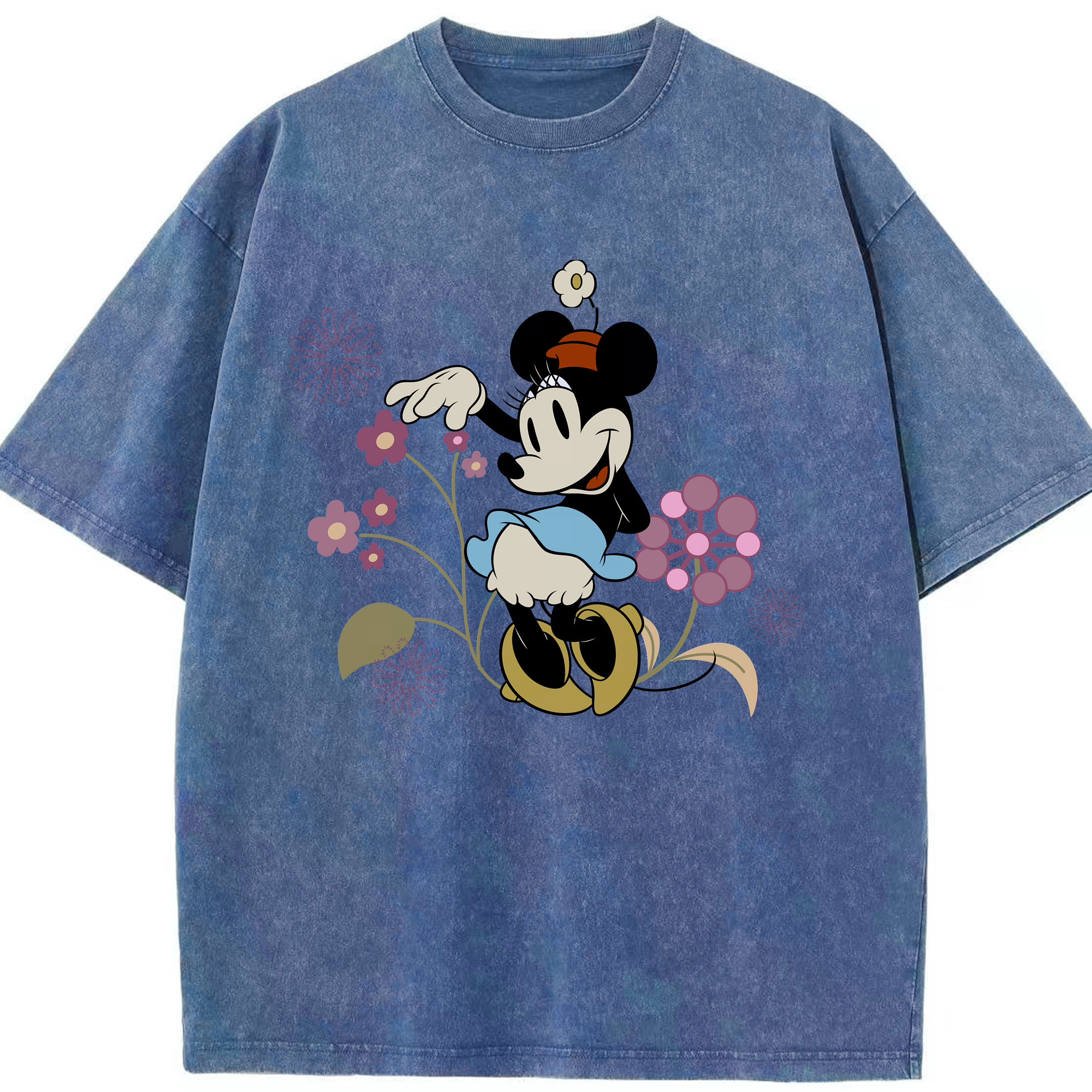 （画像用） ミッキーマウス Mickey Mouse 綿100% ヴィンテージ風 半袖Tシャツ（フロントプリント）