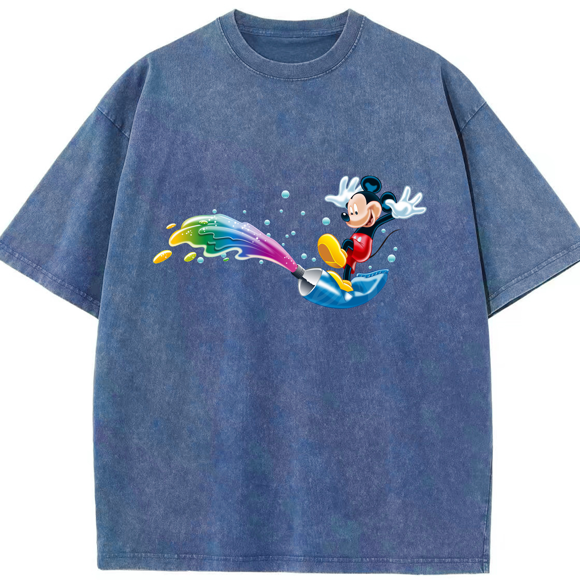 （画像用） ミッキーマウス Mickey Mouse 綿100% ヴィンテージ風 半袖Tシャツ（フロントプリント）