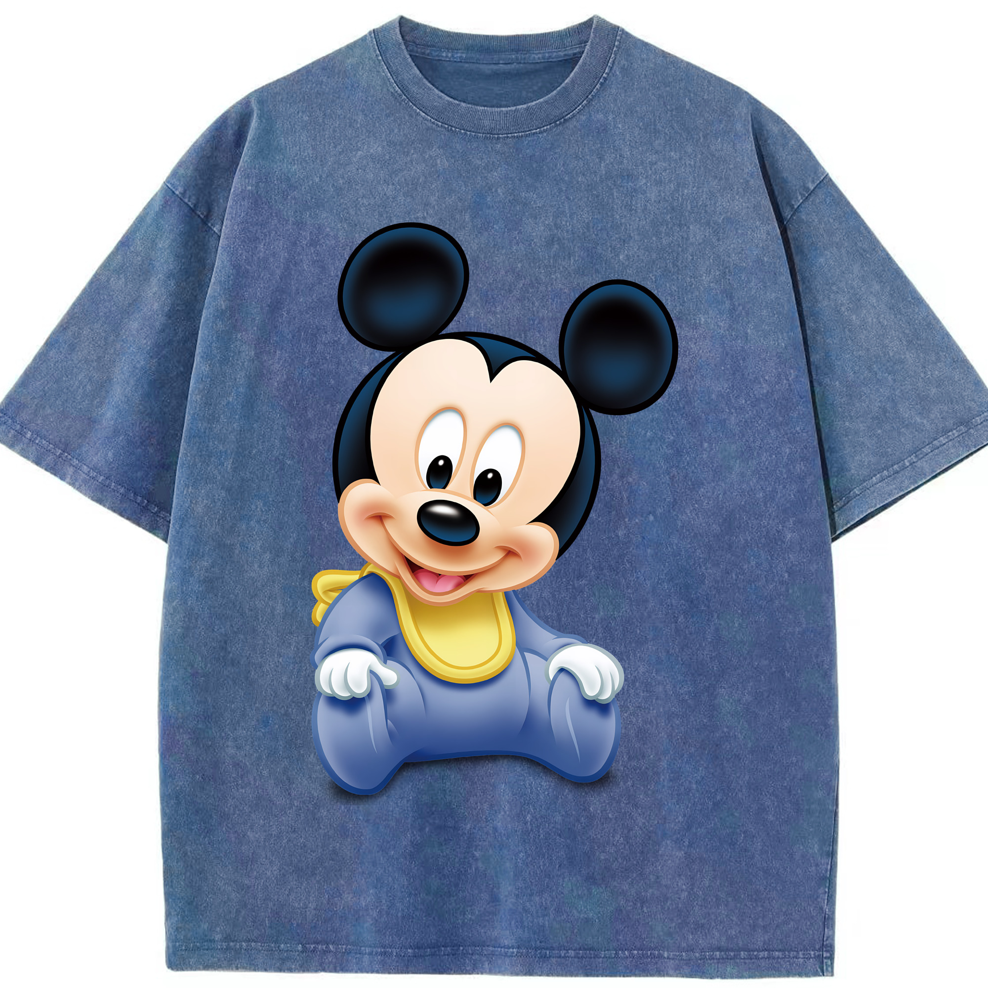 （画像用） ミッキーマウス Mickey Mouse 綿100% ヴィンテージ風 半袖Tシャツ（フロントプリント）