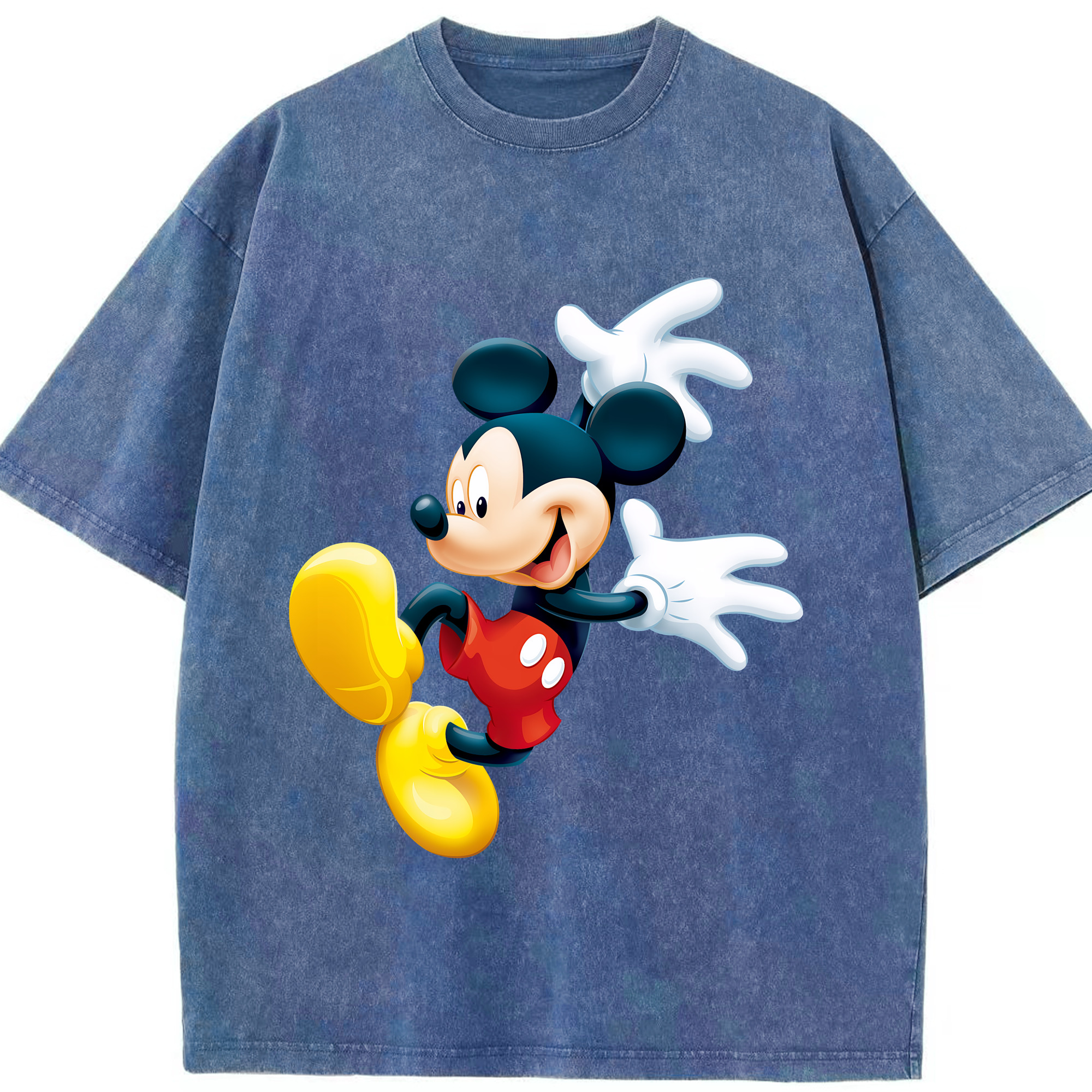 （画像用） ミッキーマウス Mickey Mouse 綿100% ヴィンテージ風 半袖Tシャツ（フロントプリント）