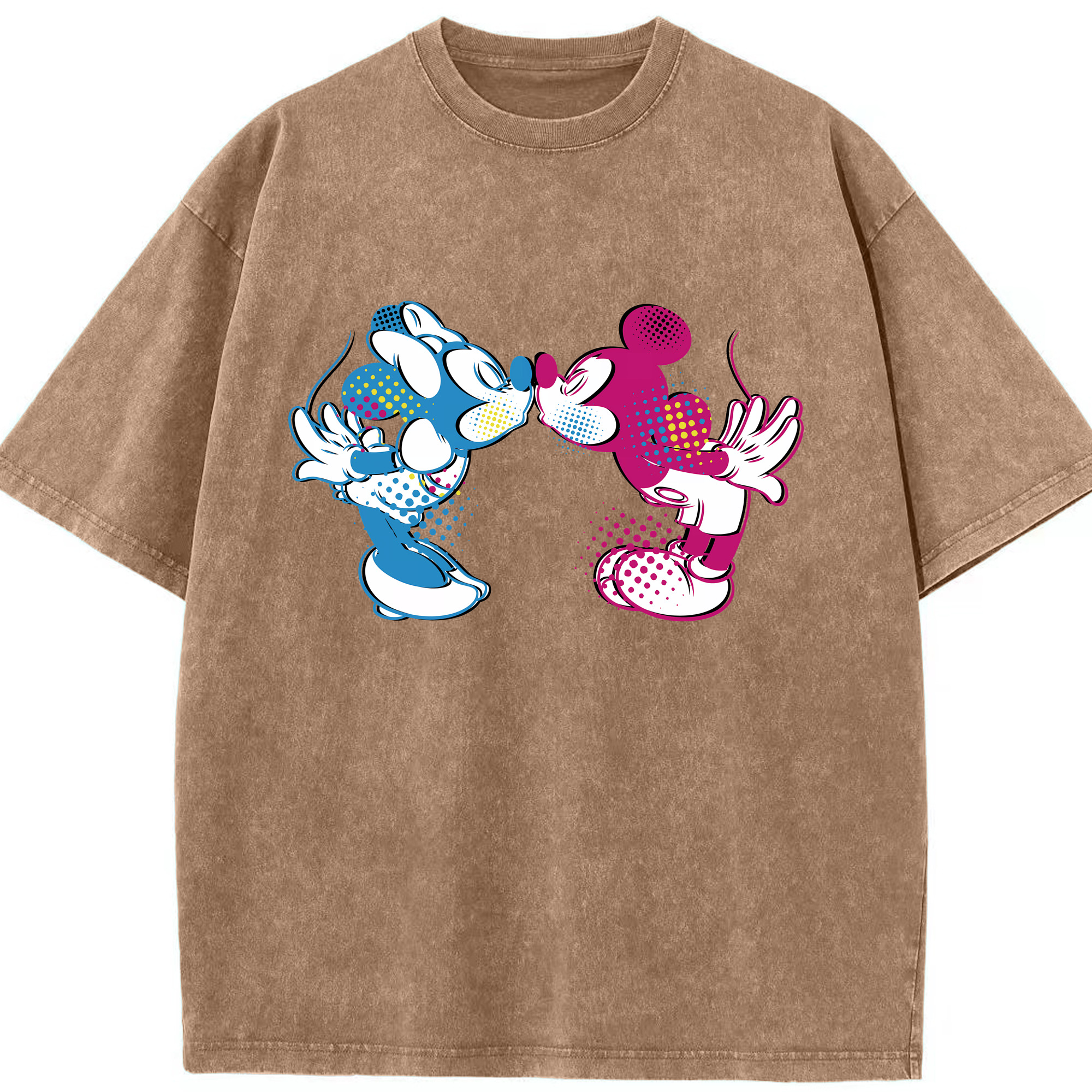 （画像用） ミッキーマウス Mickey Mouse 綿100% ヴィンテージ風 半袖Tシャツ（フロントプリント）