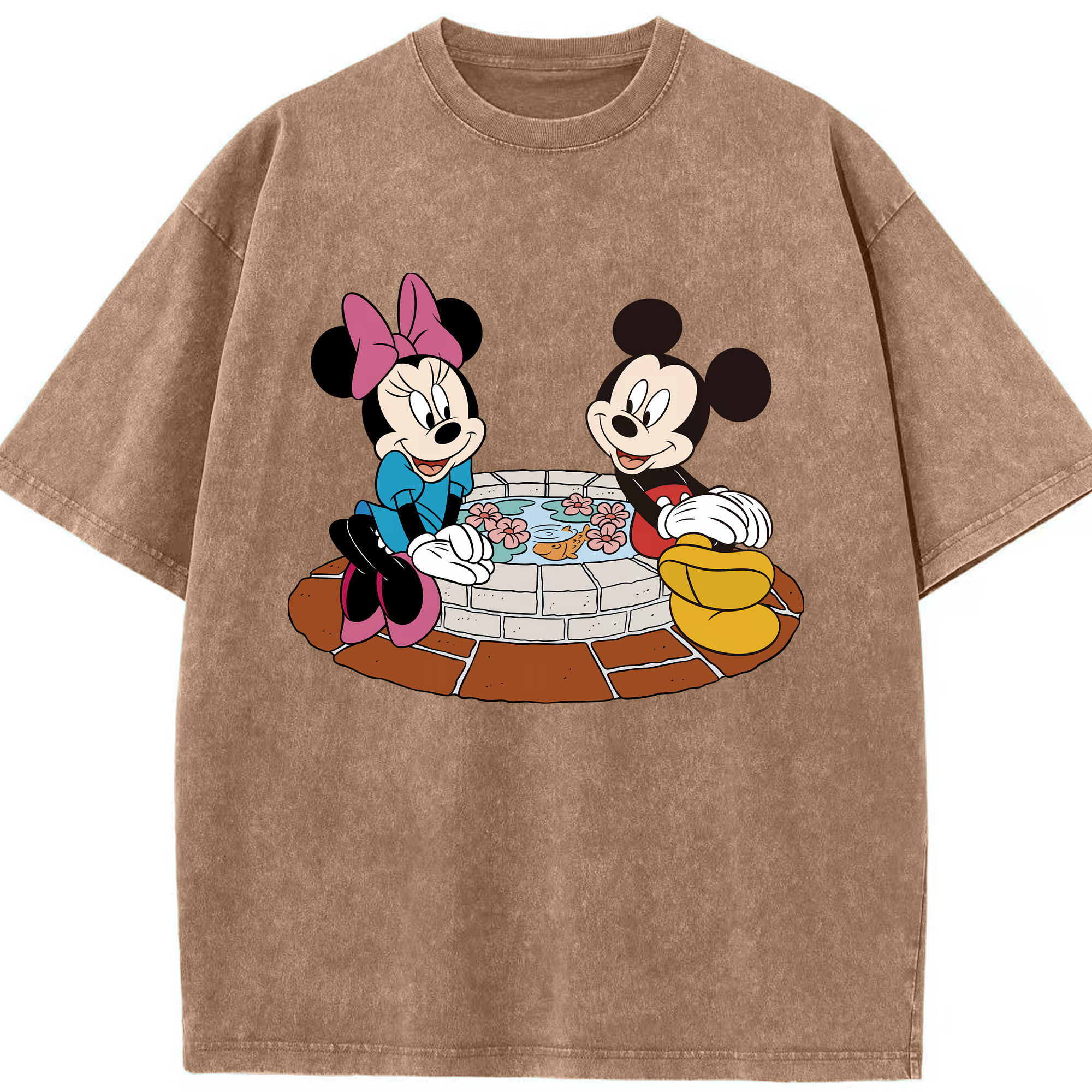 （画像用） ミッキーマウス Mickey Mouse 綿100% ヴィンテージ風 半袖Tシャツ（フロントプリント）