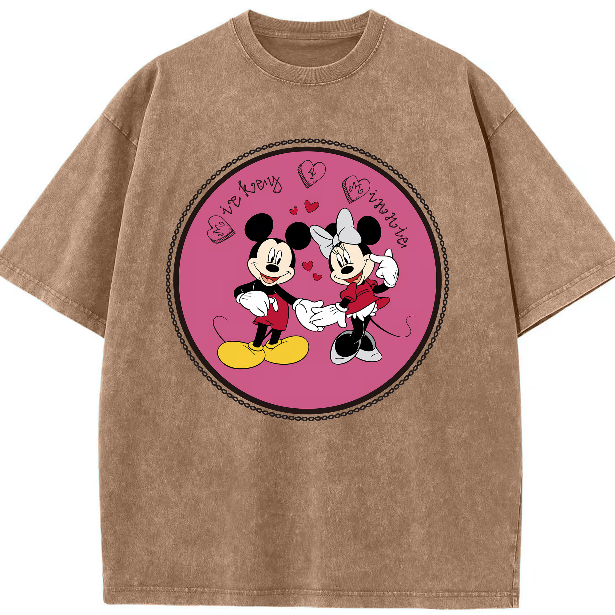 （画像用） ミッキーマウス Mickey Mouse 綿100% ヴィンテージ風 半袖Tシャツ（フロントプリント）