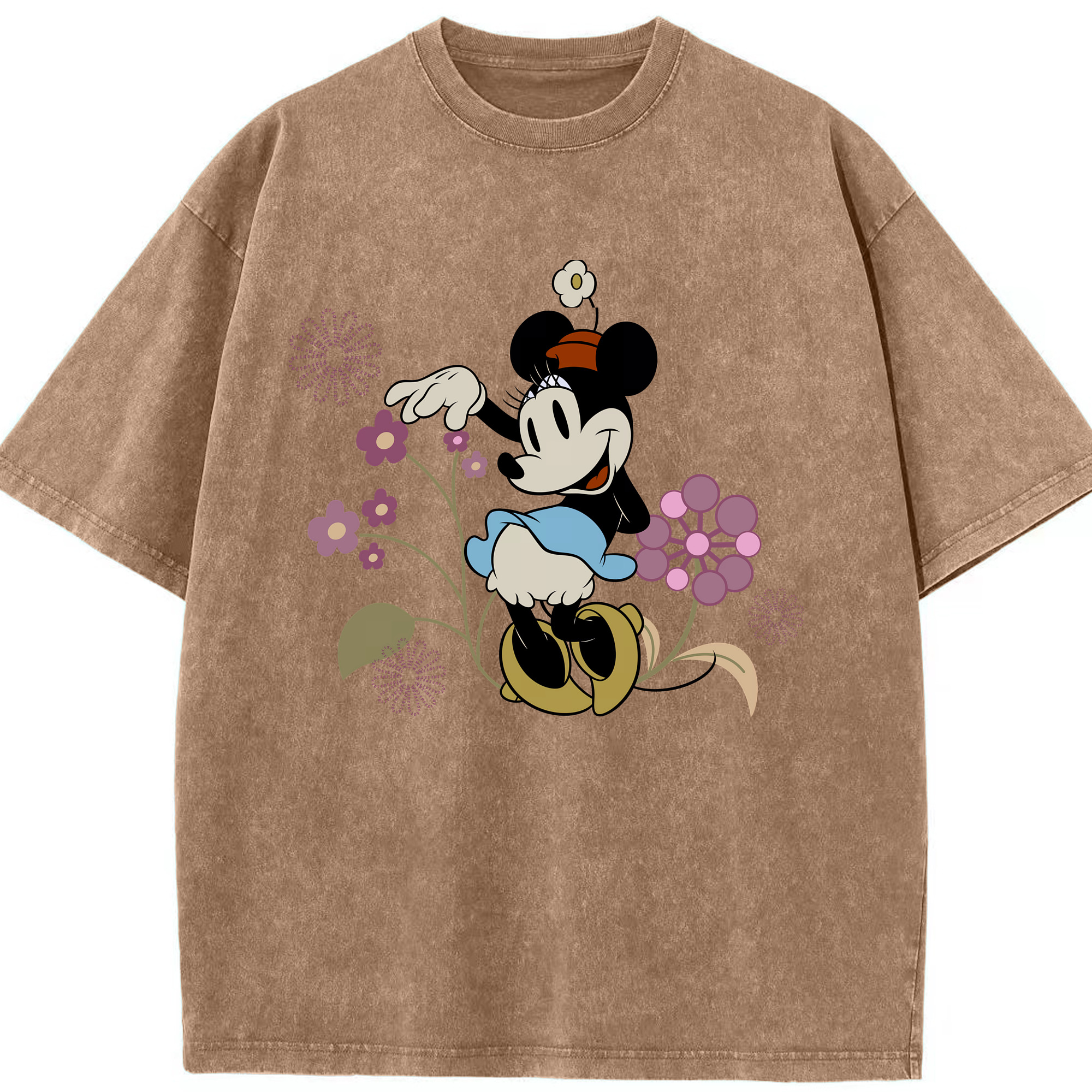 （画像用） ミッキーマウス Mickey Mouse 綿100% ヴィンテージ風 半袖Tシャツ（フロントプリント）
