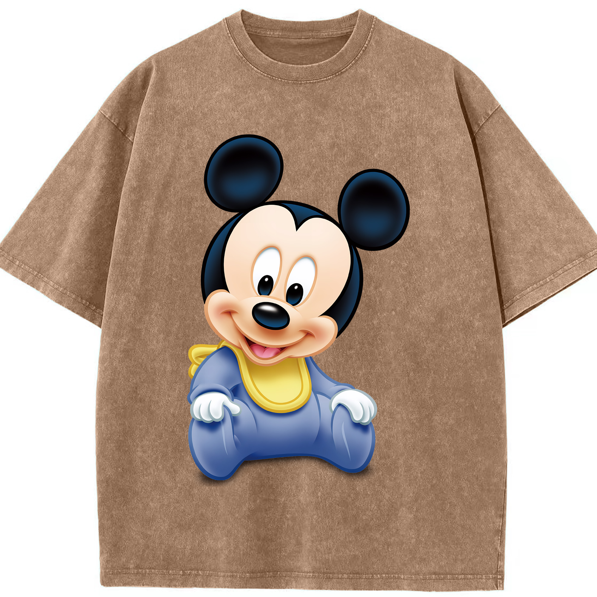 （画像用） ミッキーマウス Mickey Mouse 綿100% ヴィンテージ風 半袖Tシャツ（フロントプリント）