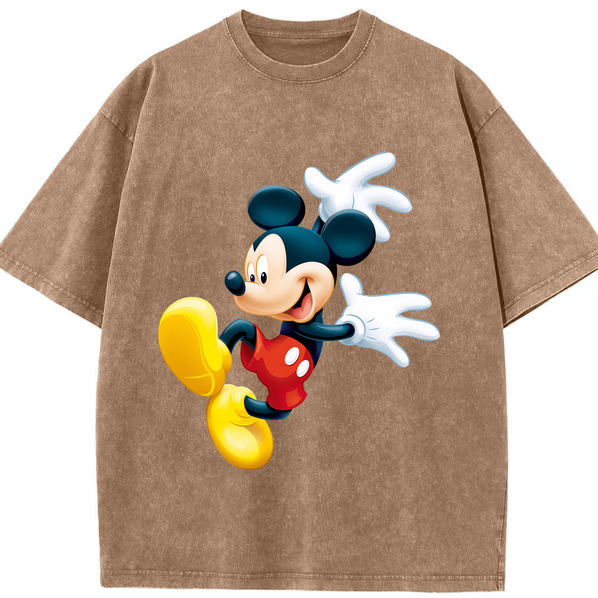（画像用） ミッキーマウス Mickey Mouse 綿100% ヴィンテージ風 半袖Tシャツ（フロントプリント）