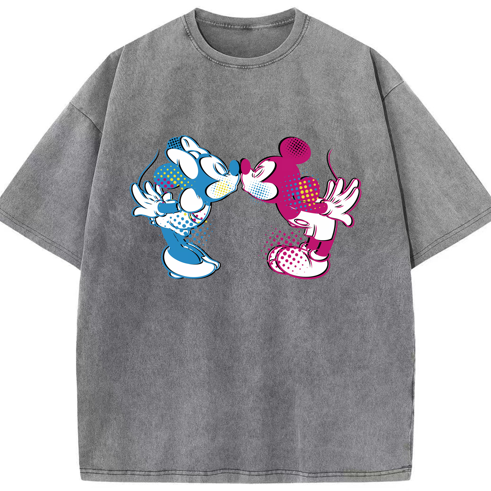 （画像用） ミッキーマウス Mickey Mouse 綿100% ヴィンテージ風 半袖Tシャツ（フロントプリント）