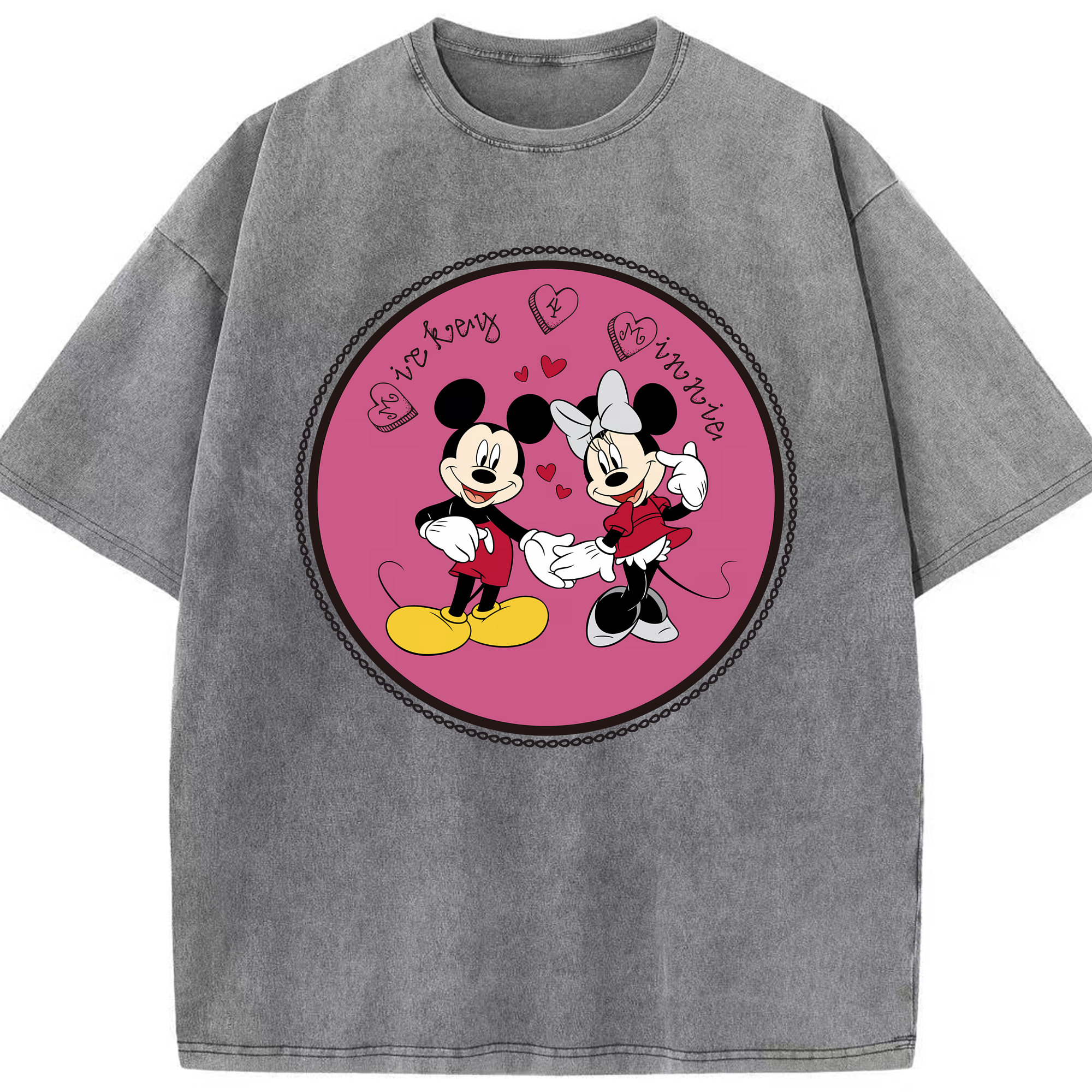 （画像用） ミッキーマウス Mickey Mouse 綿100% ヴィンテージ風 半袖Tシャツ（フロントプリント）