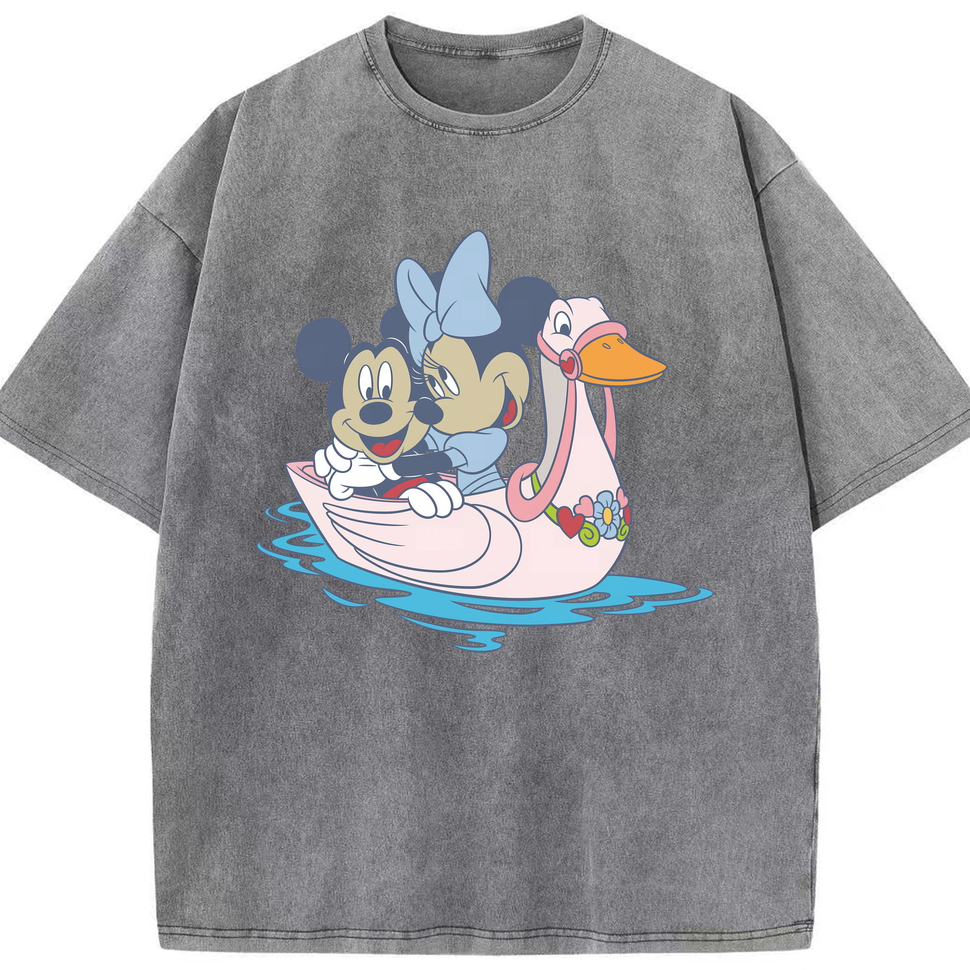 （画像用） ミッキーマウス Mickey Mouse 綿100% ヴィンテージ風 半袖Tシャツ（フロントプリント）