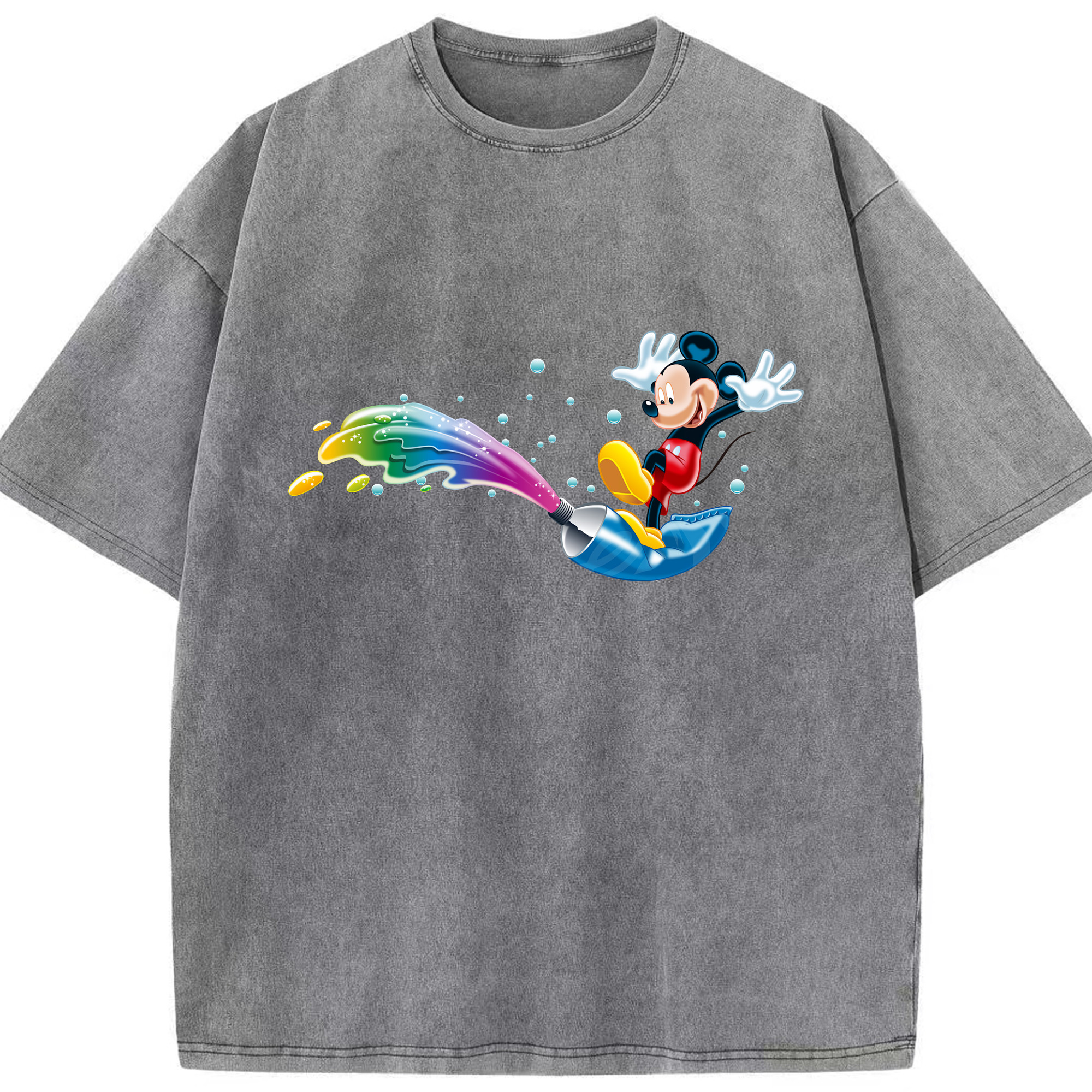 （画像用） ミッキーマウス Mickey Mouse 綿100% ヴィンテージ風 半袖Tシャツ（フロントプリント）