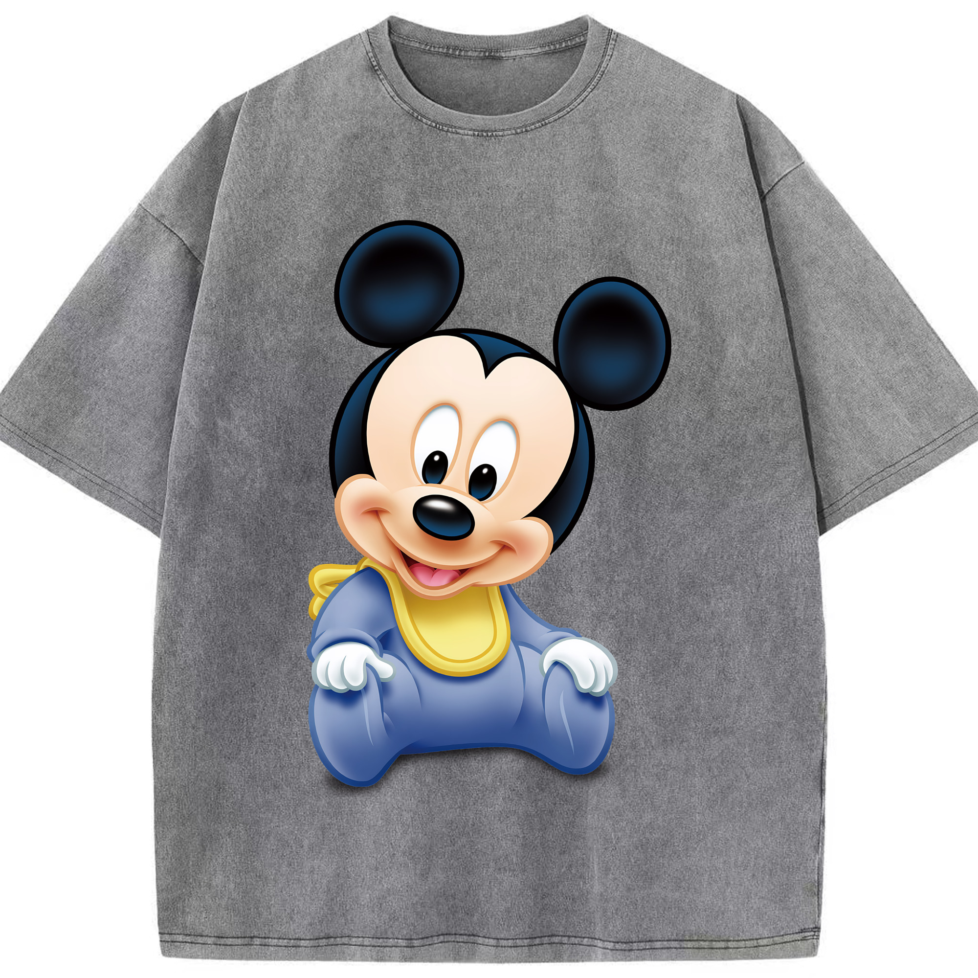 （画像用） ミッキーマウス Mickey Mouse 綿100% ヴィンテージ風 半袖Tシャツ（フロントプリント）