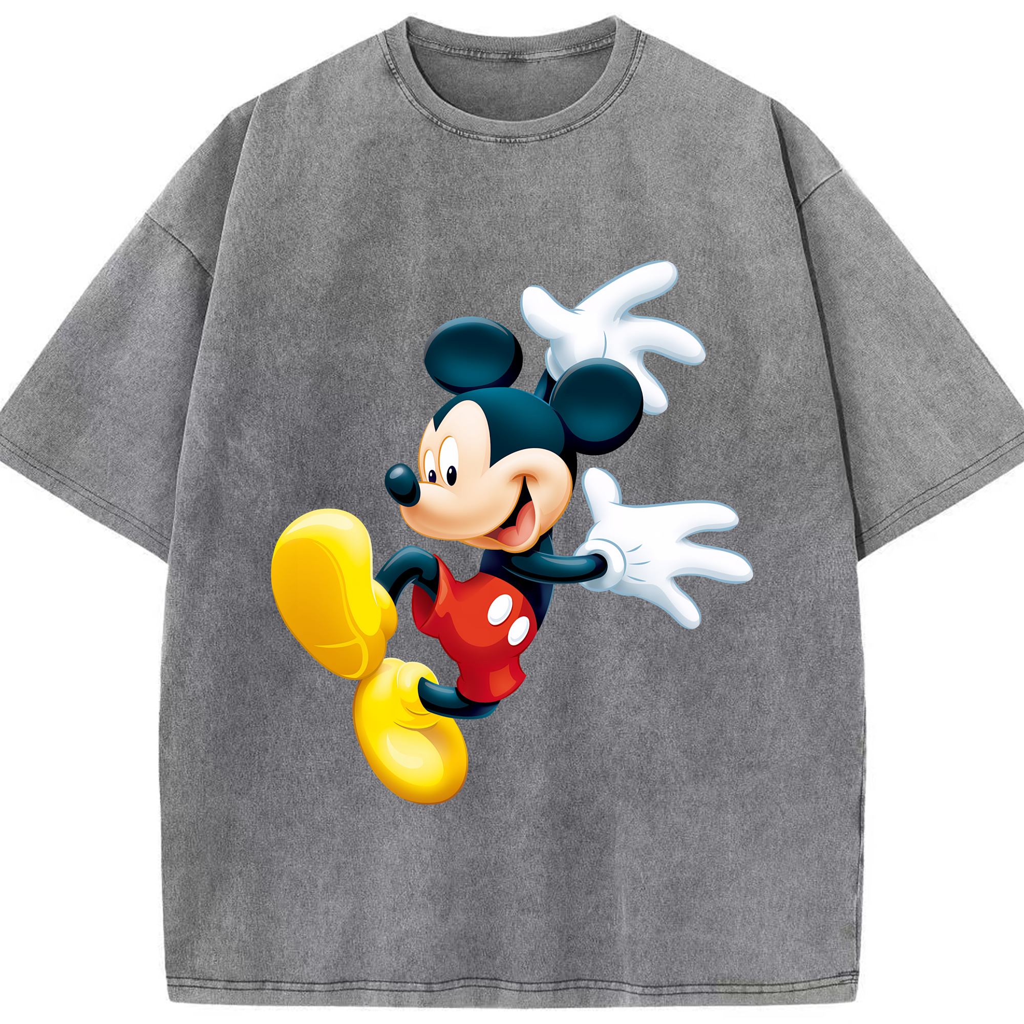 （画像用） ミッキーマウス Mickey Mouse 綿100% ヴィンテージ風 半袖Tシャツ（フロントプリント）