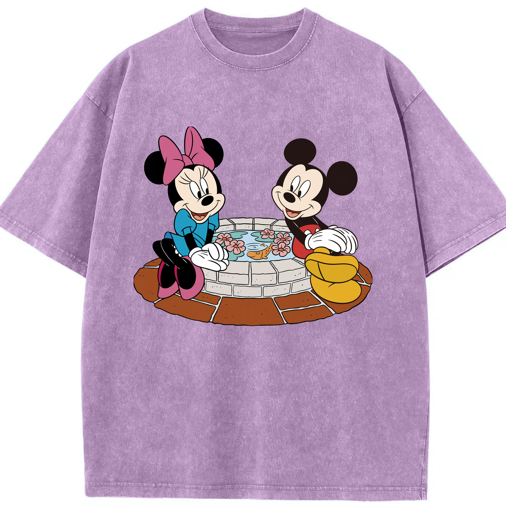 （画像用） ミッキーマウス Mickey Mouse 綿100% ヴィンテージ風 半袖Tシャツ（フロントプリント）