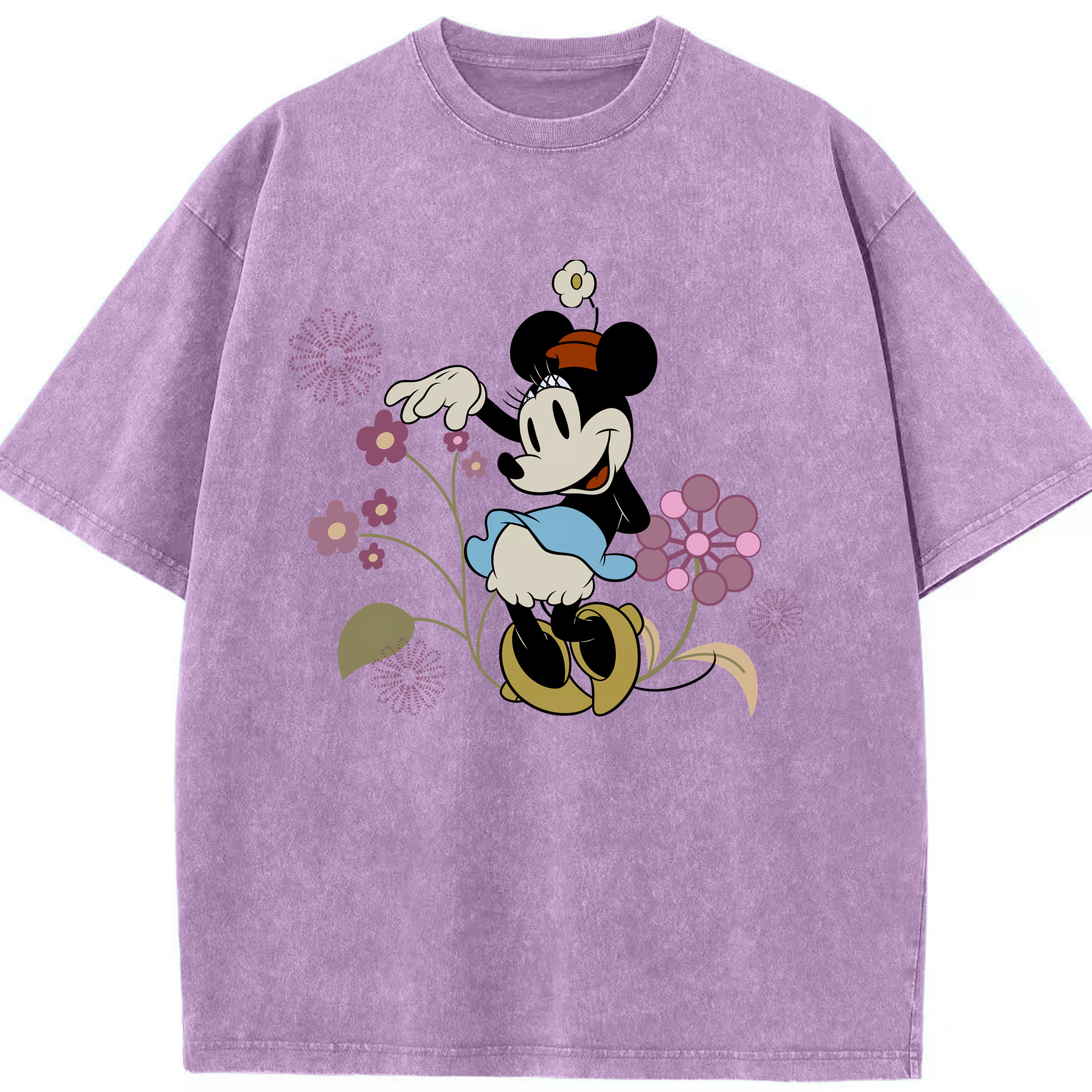 （画像用） ミッキーマウス Mickey Mouse 綿100% ヴィンテージ風 半袖Tシャツ（フロントプリント）