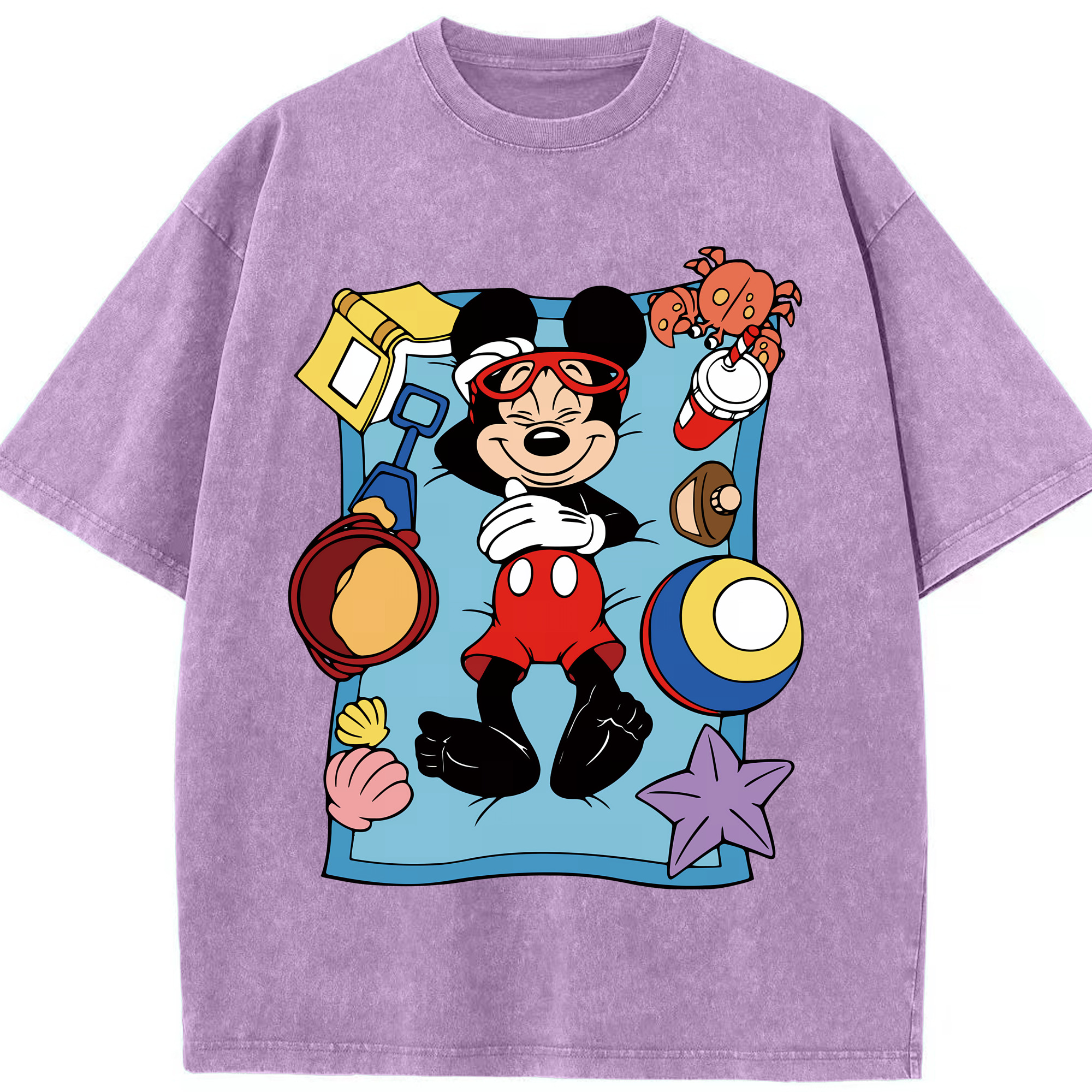（画像用） ミッキーマウス Mickey Mouse 綿100% ヴィンテージ風 半袖Tシャツ（フロントプリント）