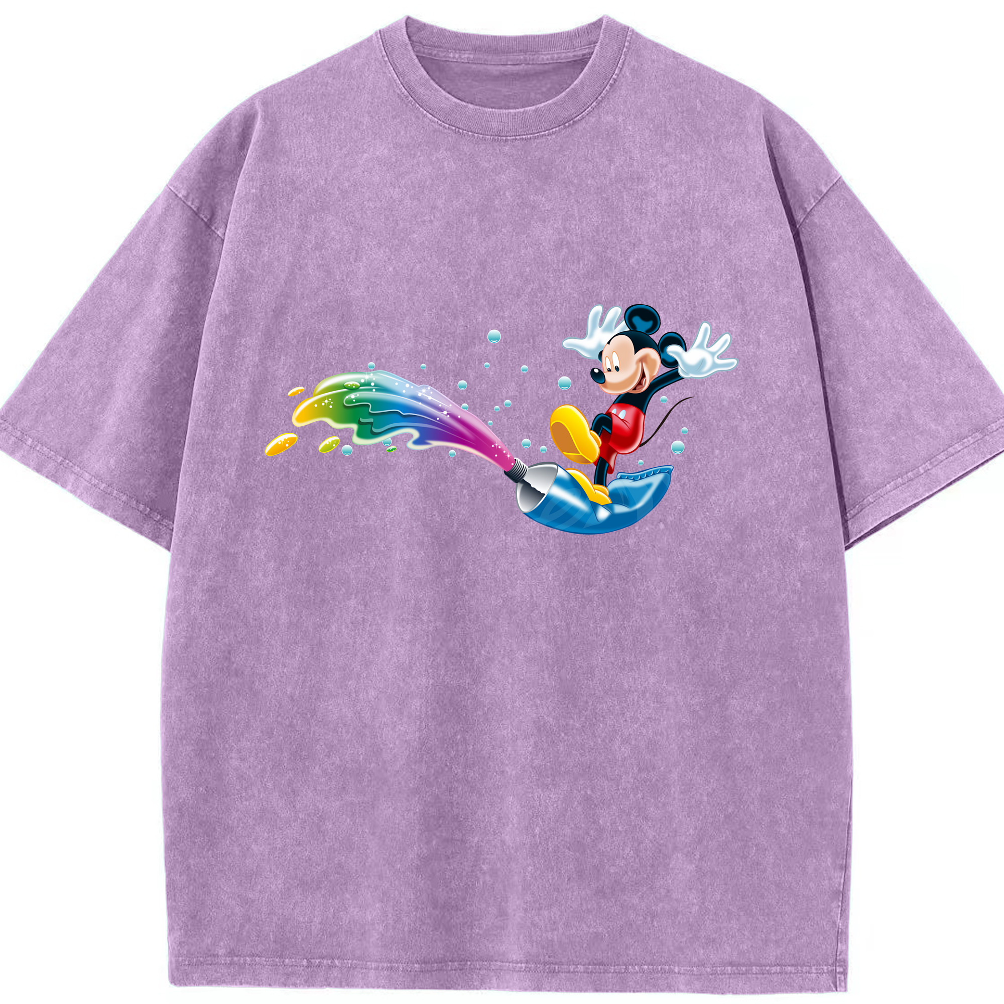 （画像用） ミッキーマウス Mickey Mouse 綿100% ヴィンテージ風 半袖Tシャツ（フロントプリント）