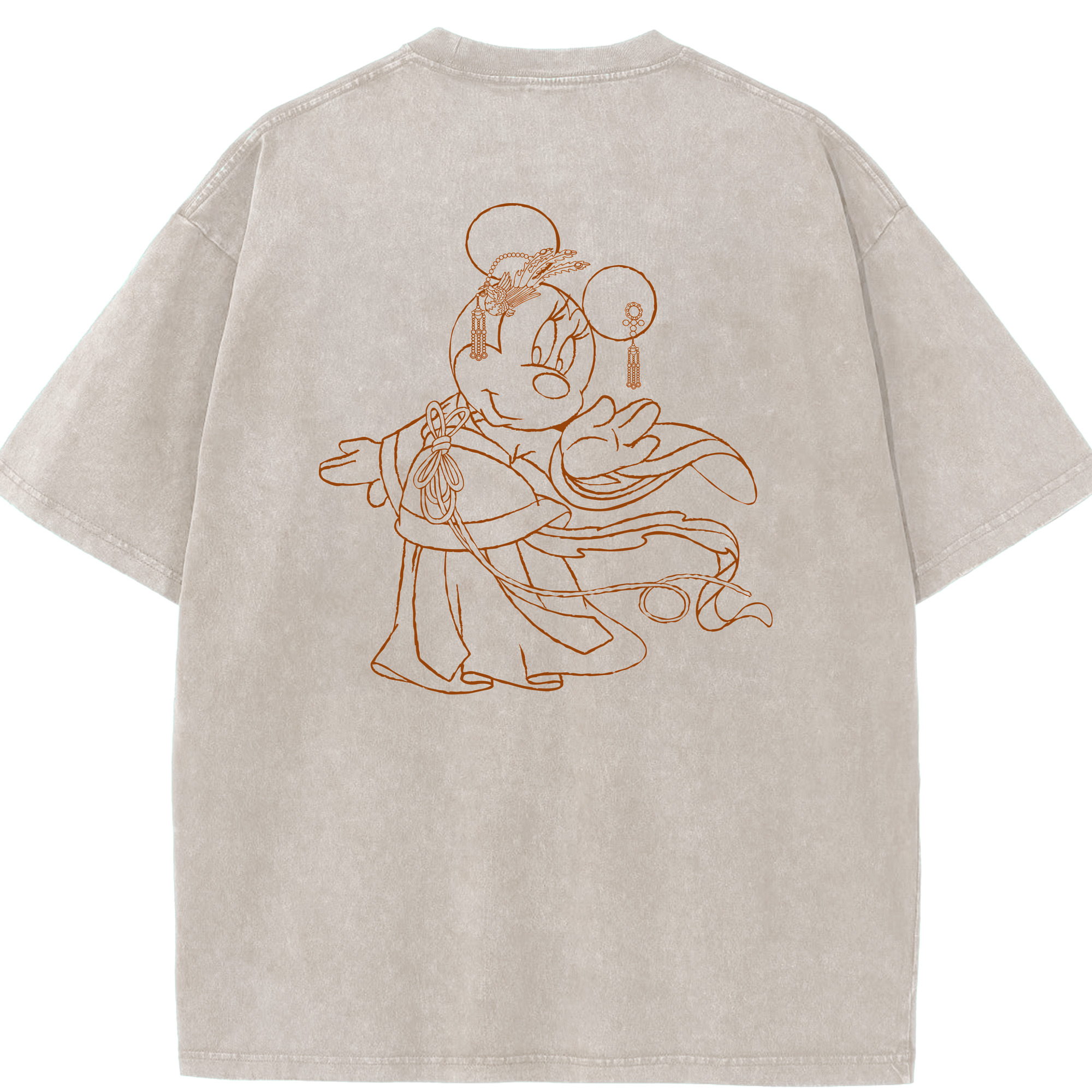 （画像用） ミッキーマウス Mickey Mouse 綿100% ヴィンテージ風 半袖Tシャツ（背面プリント）