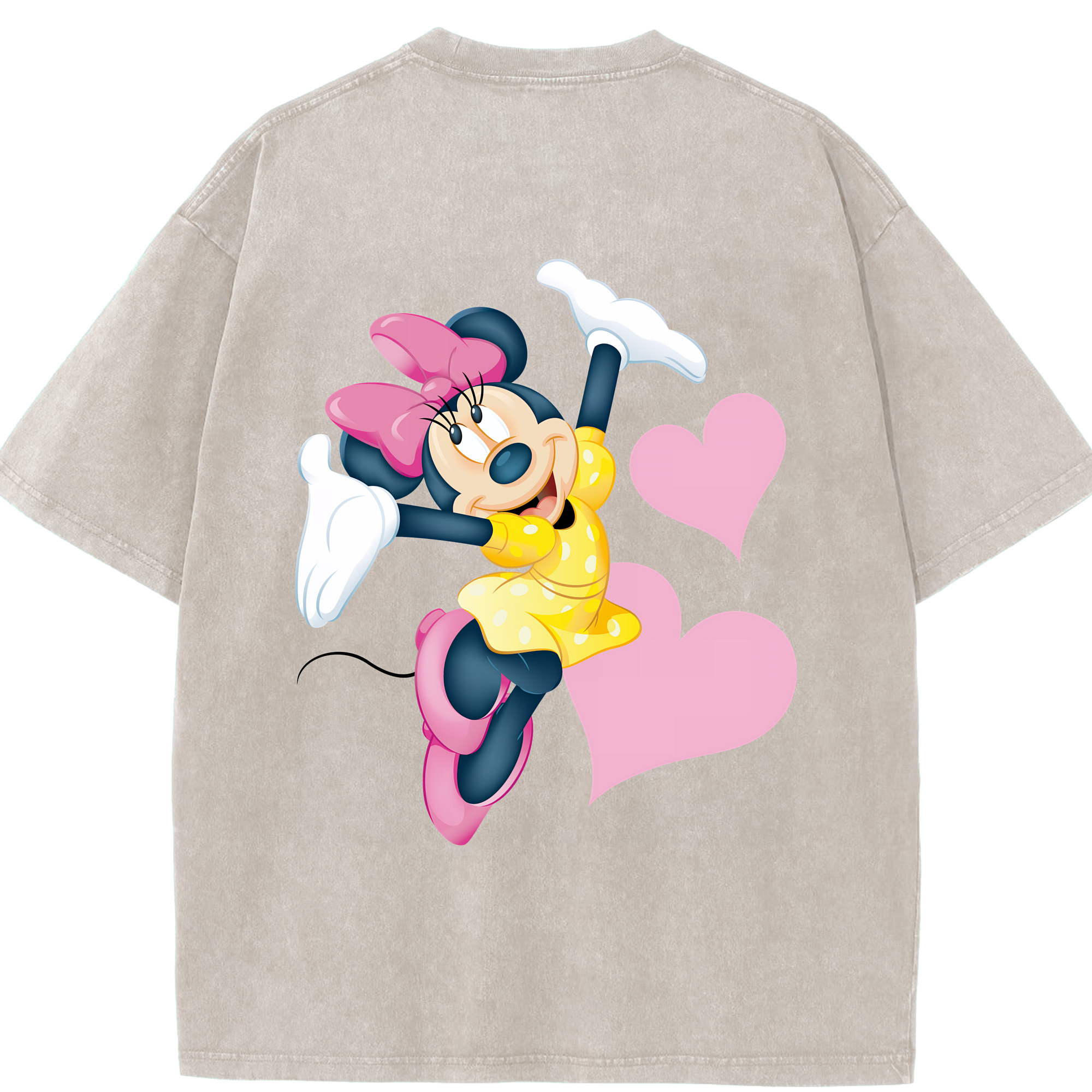 （画像用） ミッキーマウス Mickey Mouse 綿100% ヴィンテージ風 半袖Tシャツ（背面プリント）