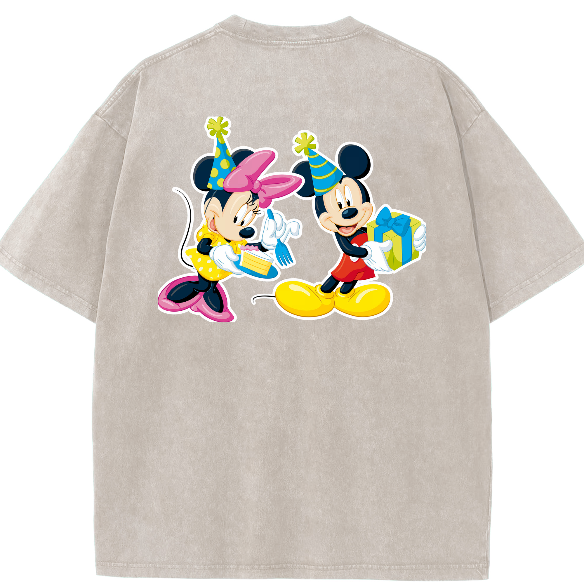 （画像用） ミッキーマウス Mickey Mouse 綿100% ヴィンテージ風 半袖Tシャツ（背面プリント）