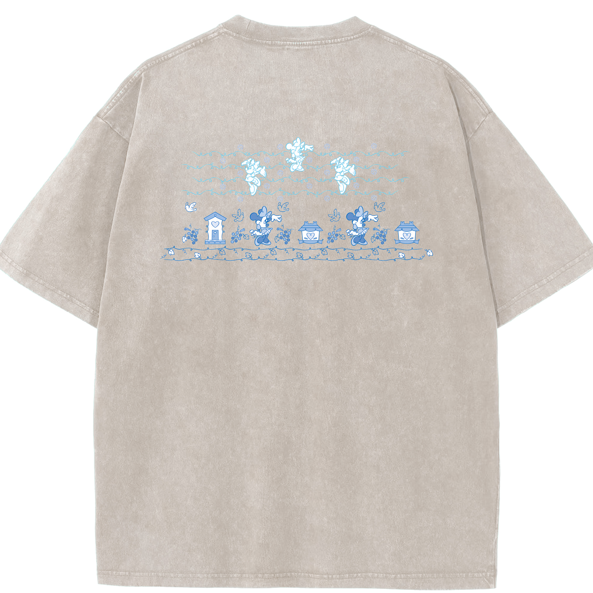 （画像用） ミッキーマウス Mickey Mouse 綿100% ヴィンテージ風 半袖Tシャツ（背面プリント）
