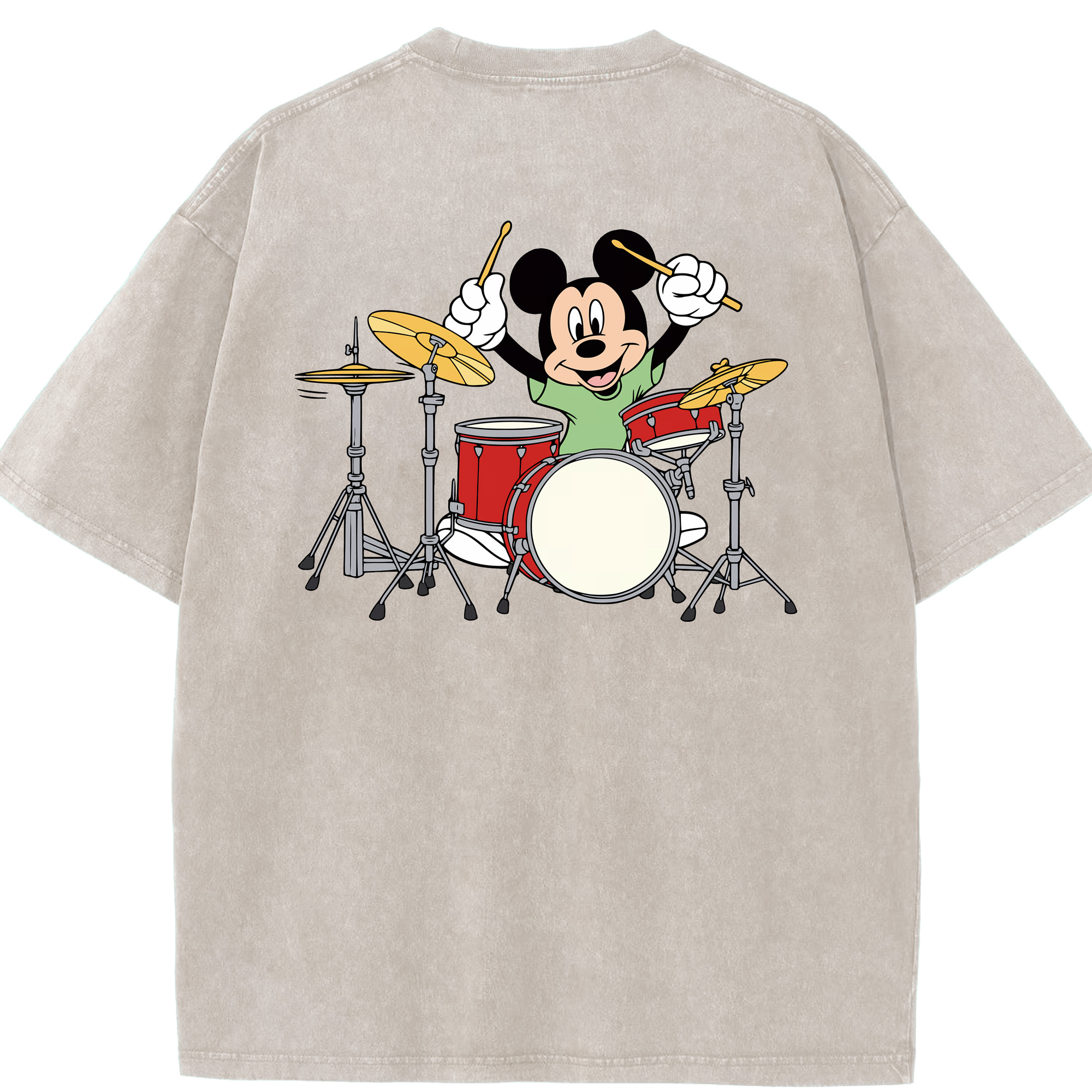 （画像用） ミッキーマウス Mickey Mouse 綿100% ヴィンテージ風 半袖Tシャツ（背面プリント）
