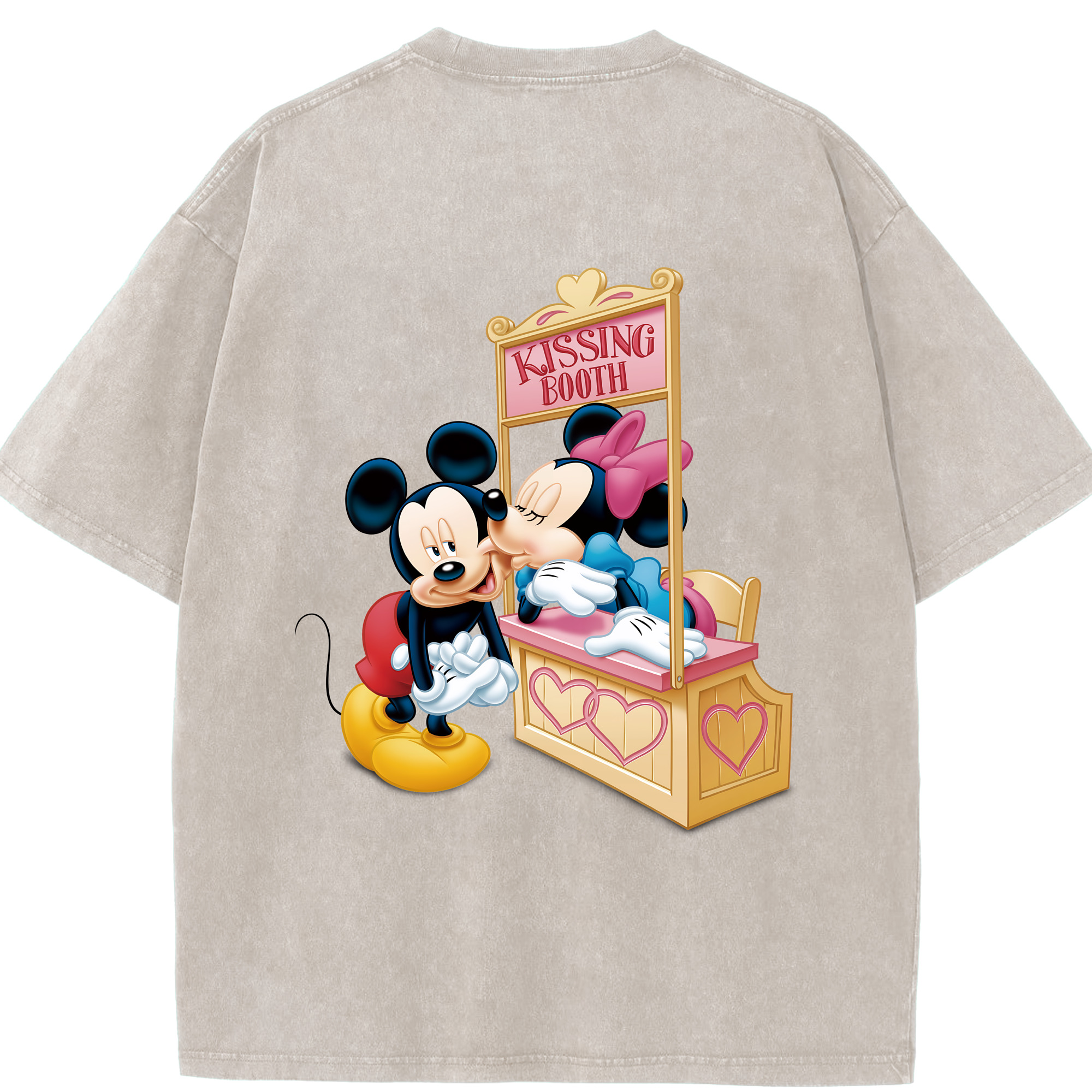 （画像用） ミッキーマウス Mickey Mouse 綿100% ヴィンテージ風 半袖Tシャツ（背面プリント）