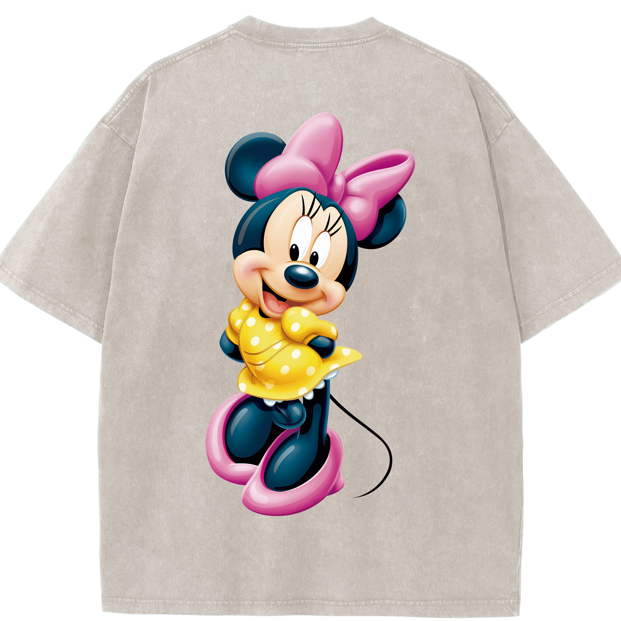 （画像用） ミッキーマウス Mickey Mouse 綿100% ヴィンテージ風 半袖Tシャツ（背面プリント）