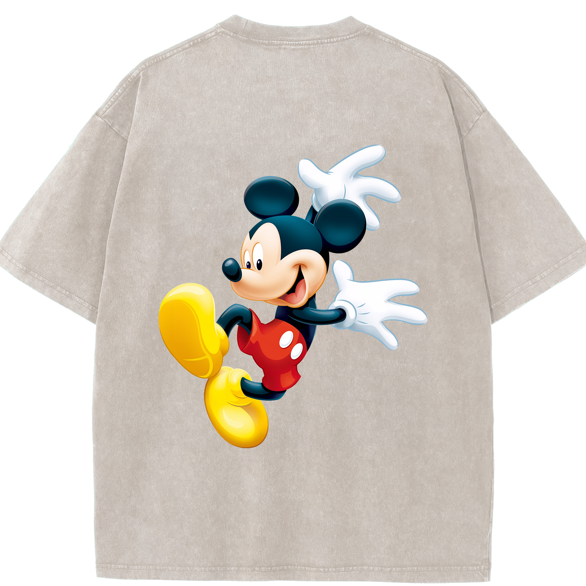 （画像用） ミッキーマウス Mickey Mouse 綿100% ヴィンテージ風 半袖Tシャツ（背面プリント）