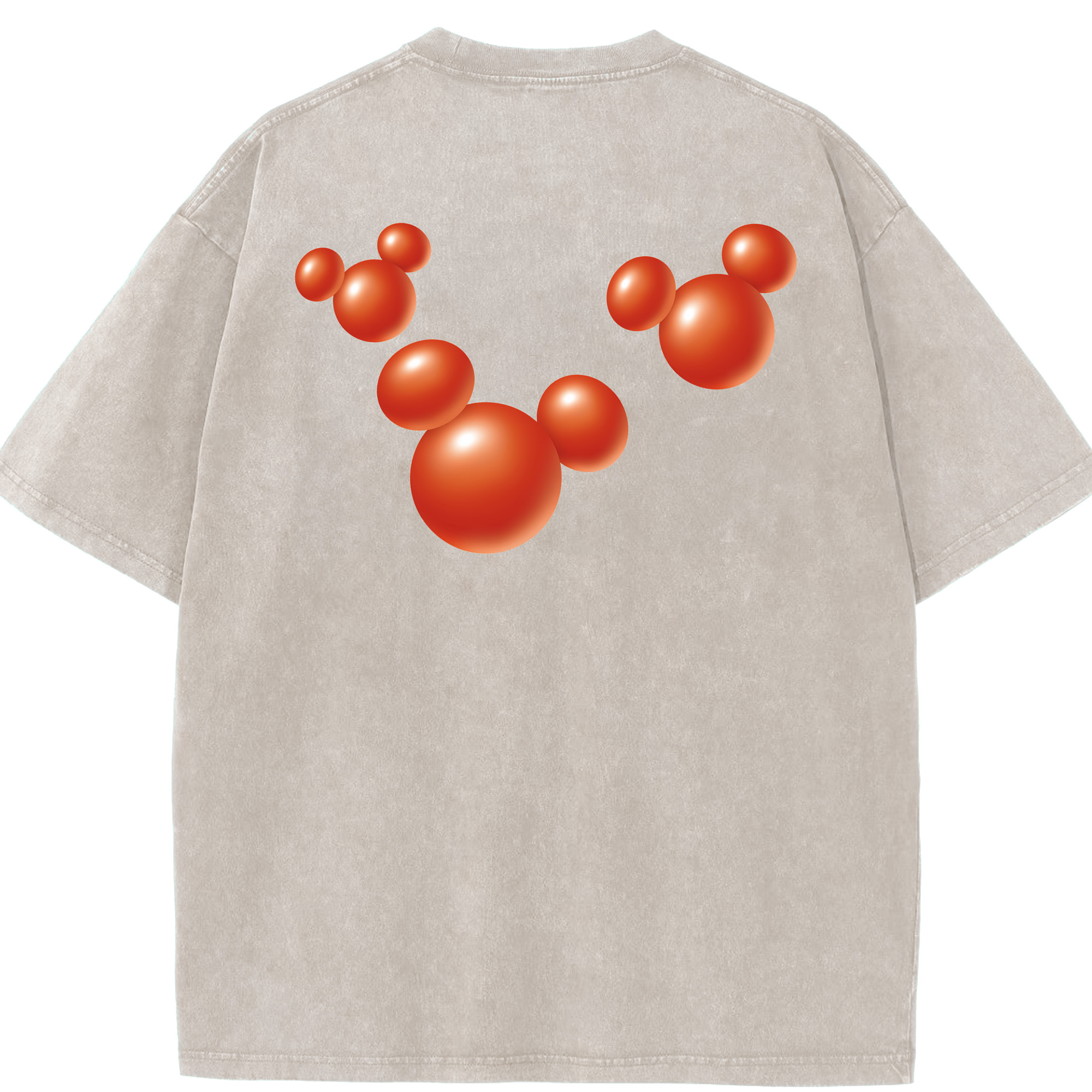 （画像用） ミッキーマウス Mickey Mouse 綿100% ヴィンテージ風 半袖Tシャツ（背面プリント）