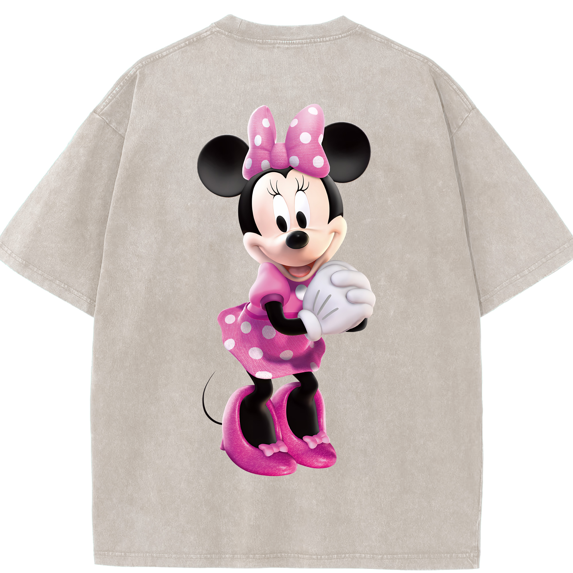 （画像用） ミッキーマウス Mickey Mouse 綿100% ヴィンテージ風 半袖Tシャツ（背面プリント）