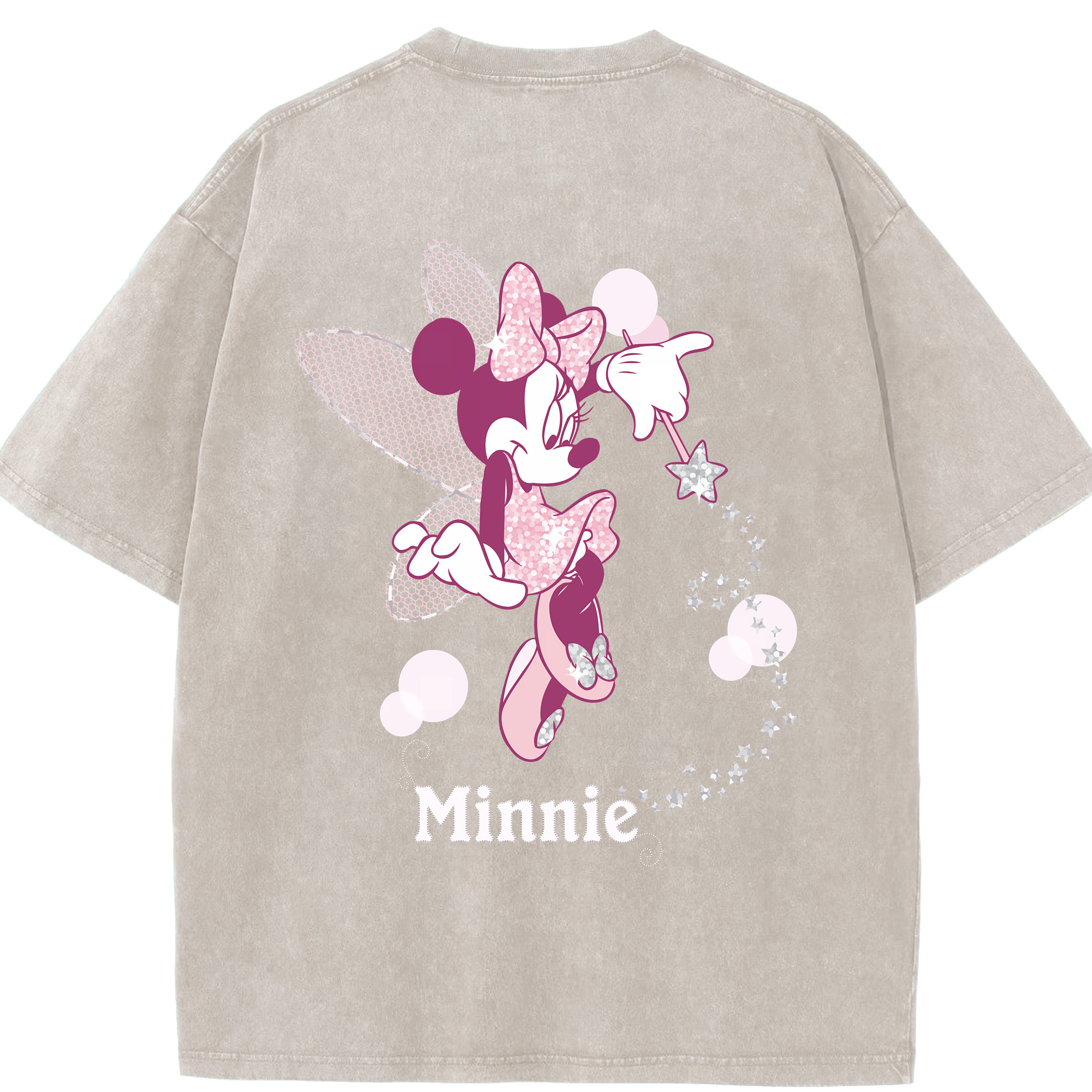 （画像用） ミッキーマウス Mickey Mouse 綿100% ヴィンテージ風 半袖Tシャツ（背面プリント）