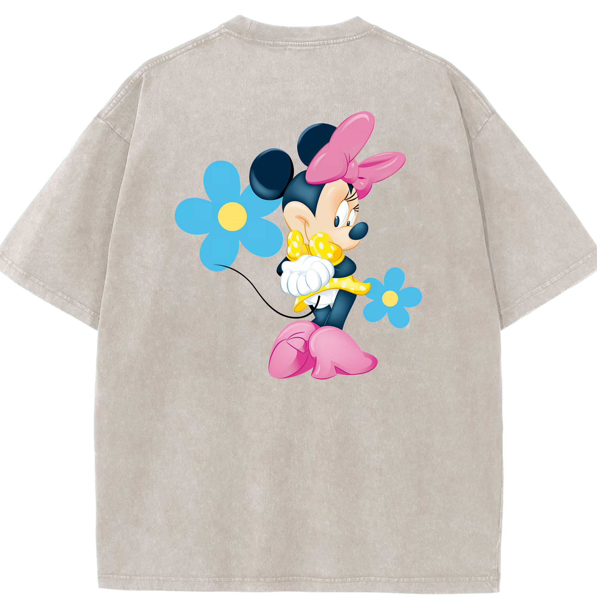 （画像用） ミッキーマウス Mickey Mouse 綿100% ヴィンテージ風 半袖Tシャツ（背面プリント）