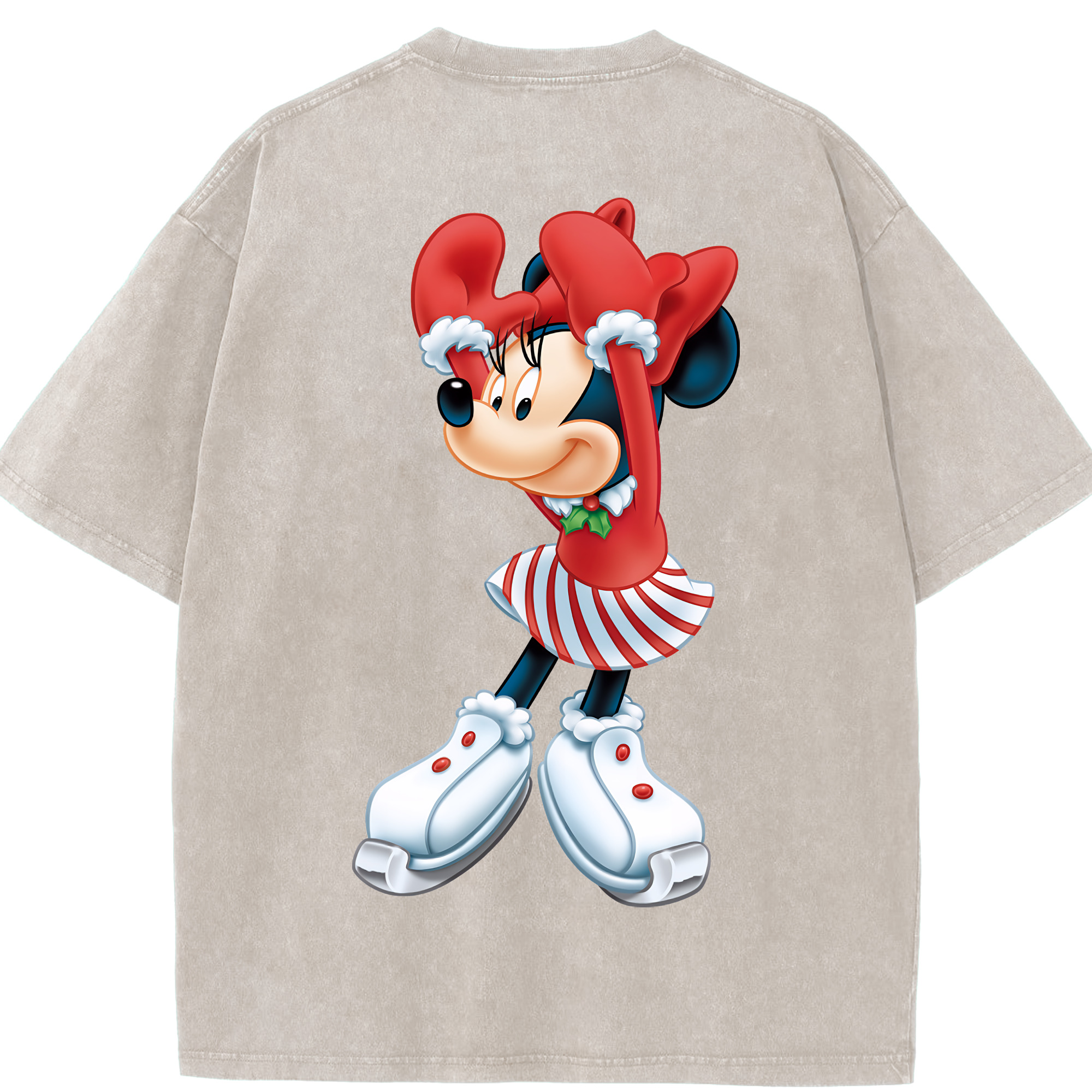 （画像用） ミッキーマウス Mickey Mouse 綿100% ヴィンテージ風 半袖Tシャツ（背面プリント）