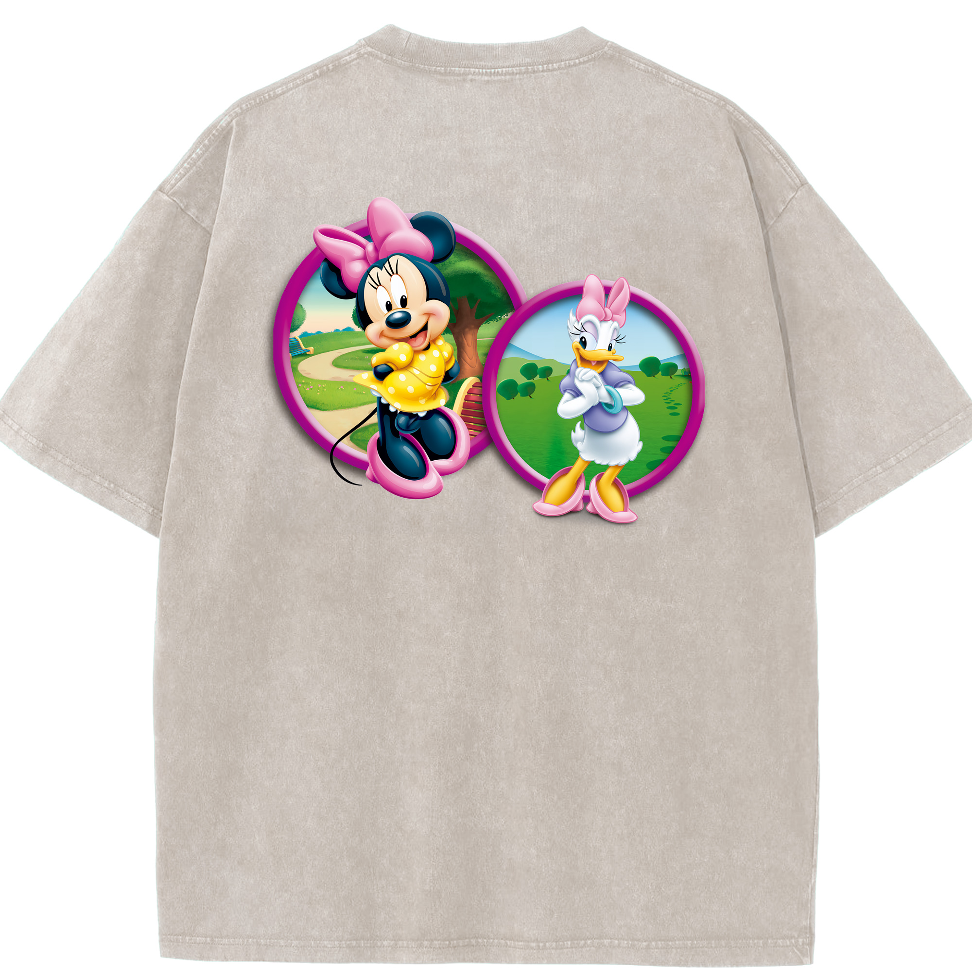（画像用） ミッキーマウス Mickey Mouse 綿100% ヴィンテージ風 半袖Tシャツ（背面プリント）