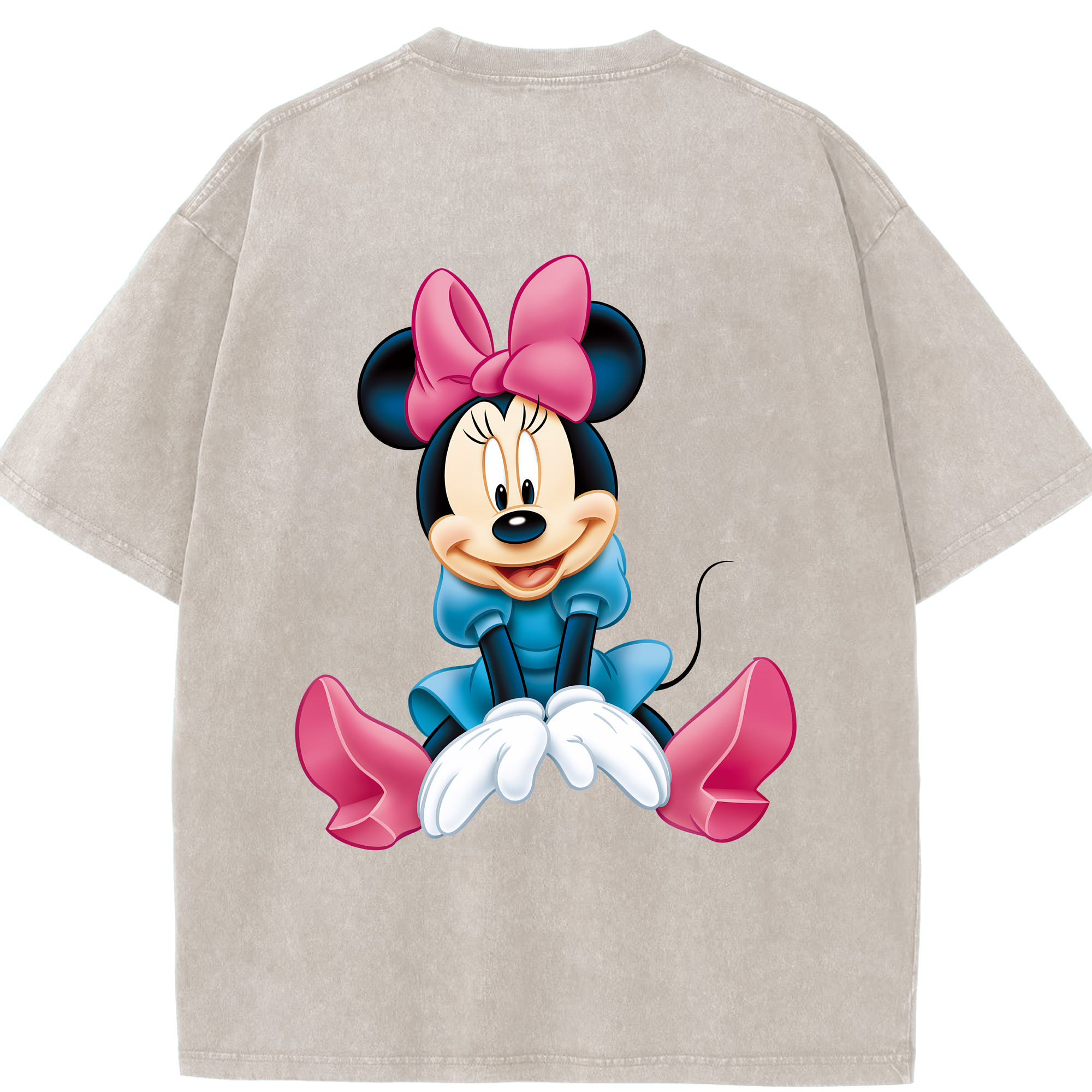 （画像用） ミッキーマウス Mickey Mouse 綿100% ヴィンテージ風 半袖Tシャツ（背面プリント）