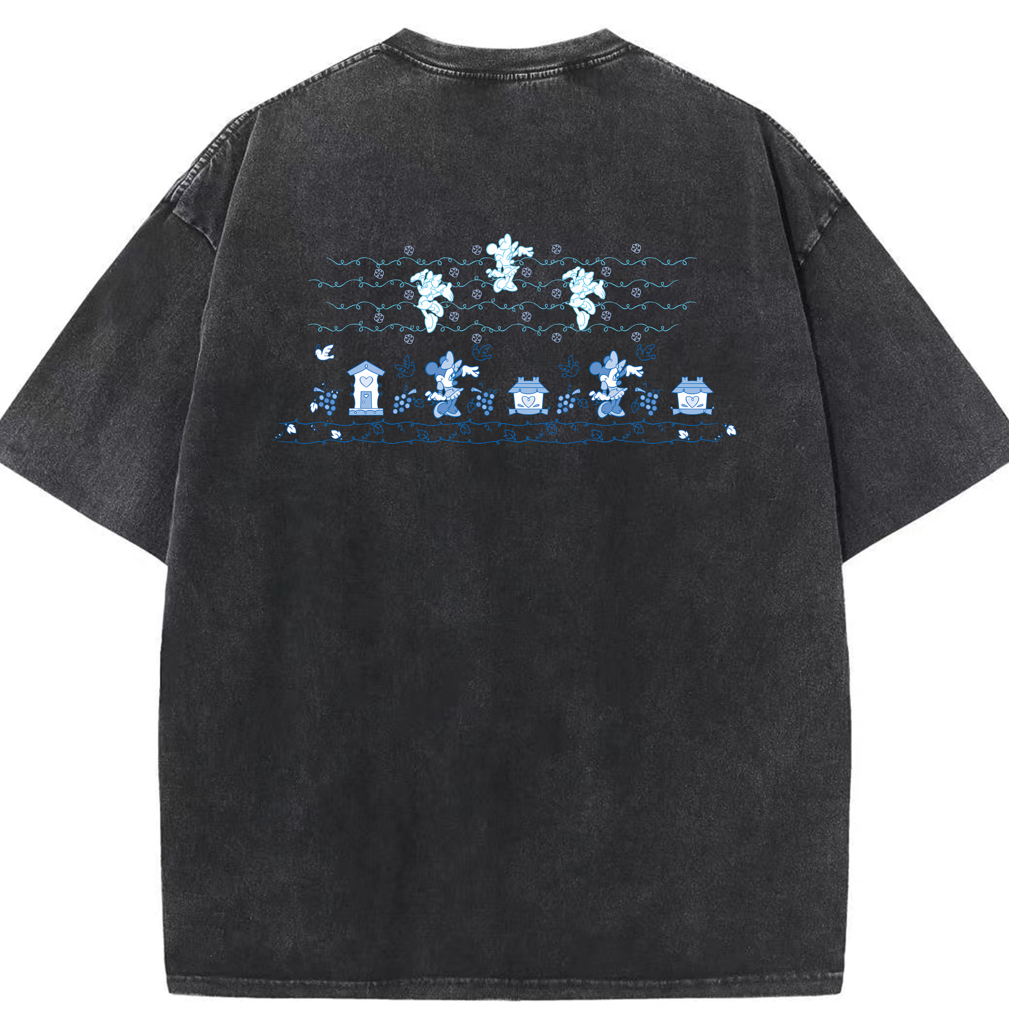 （画像用） ミッキーマウス Mickey Mouse 綿100% ヴィンテージ風 半袖Tシャツ（背面プリント）