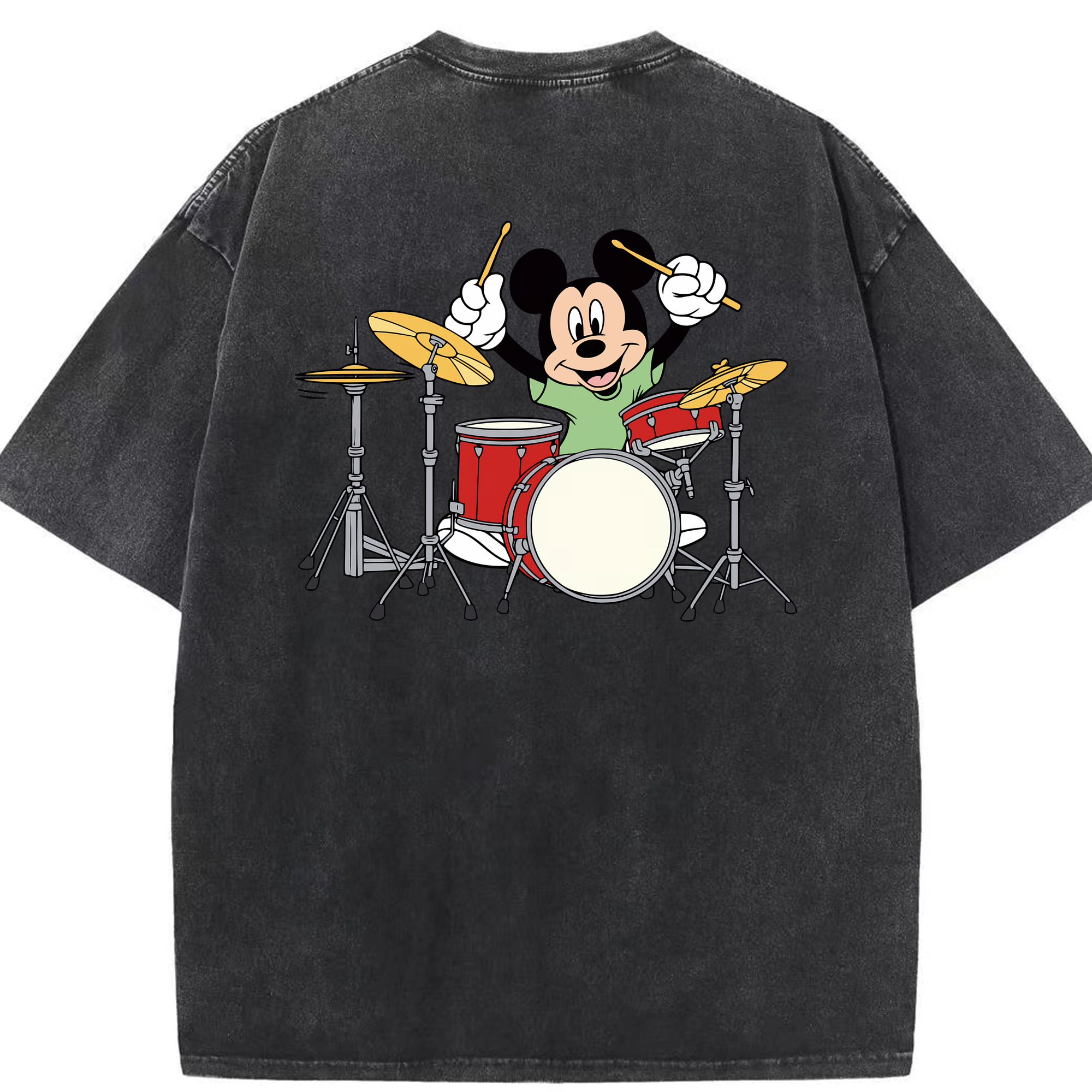 （画像用） ミッキーマウス Mickey Mouse 綿100% ヴィンテージ風 半袖Tシャツ（背面プリント）