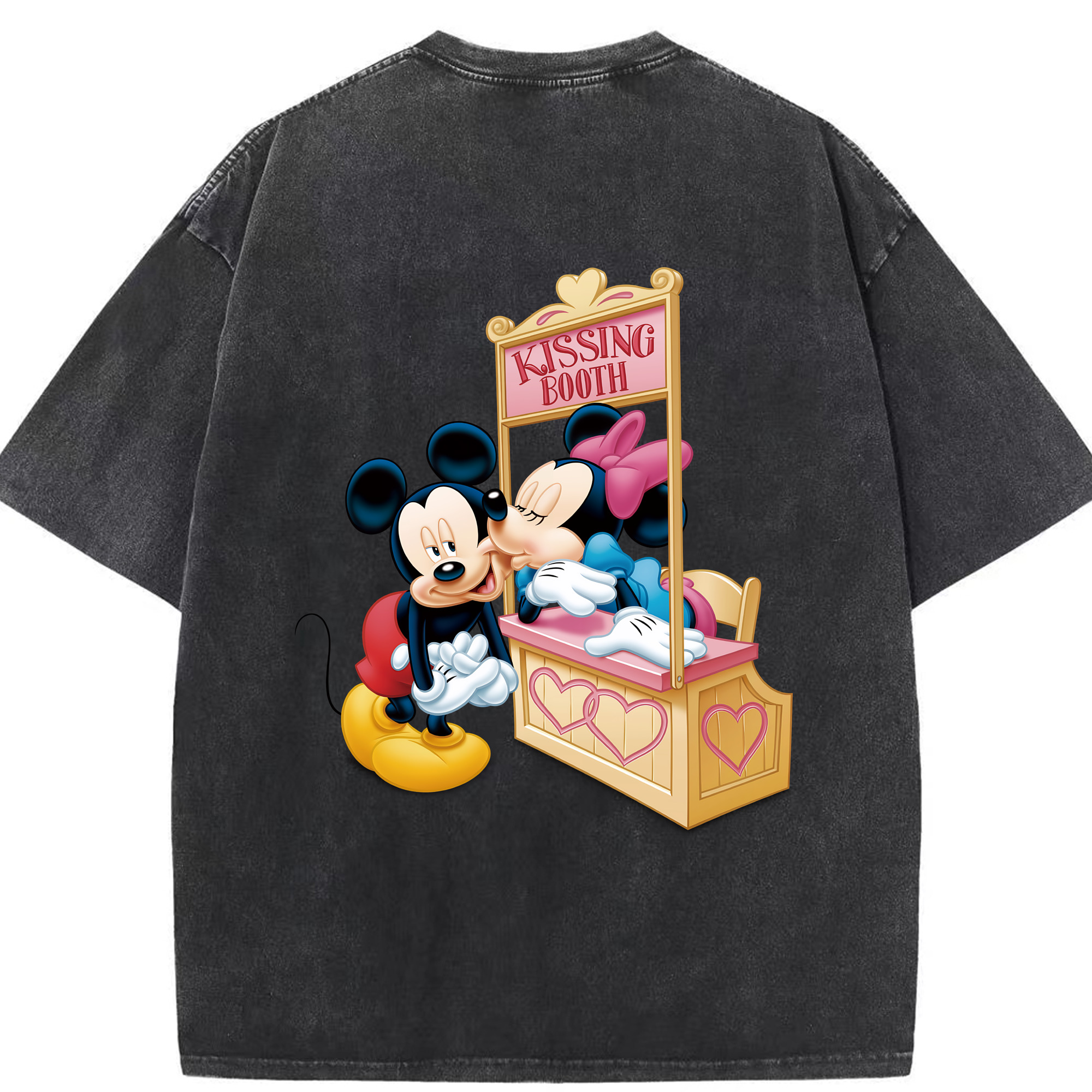 （画像用） ミッキーマウス Mickey Mouse 綿100% ヴィンテージ風 半袖Tシャツ（背面プリント）